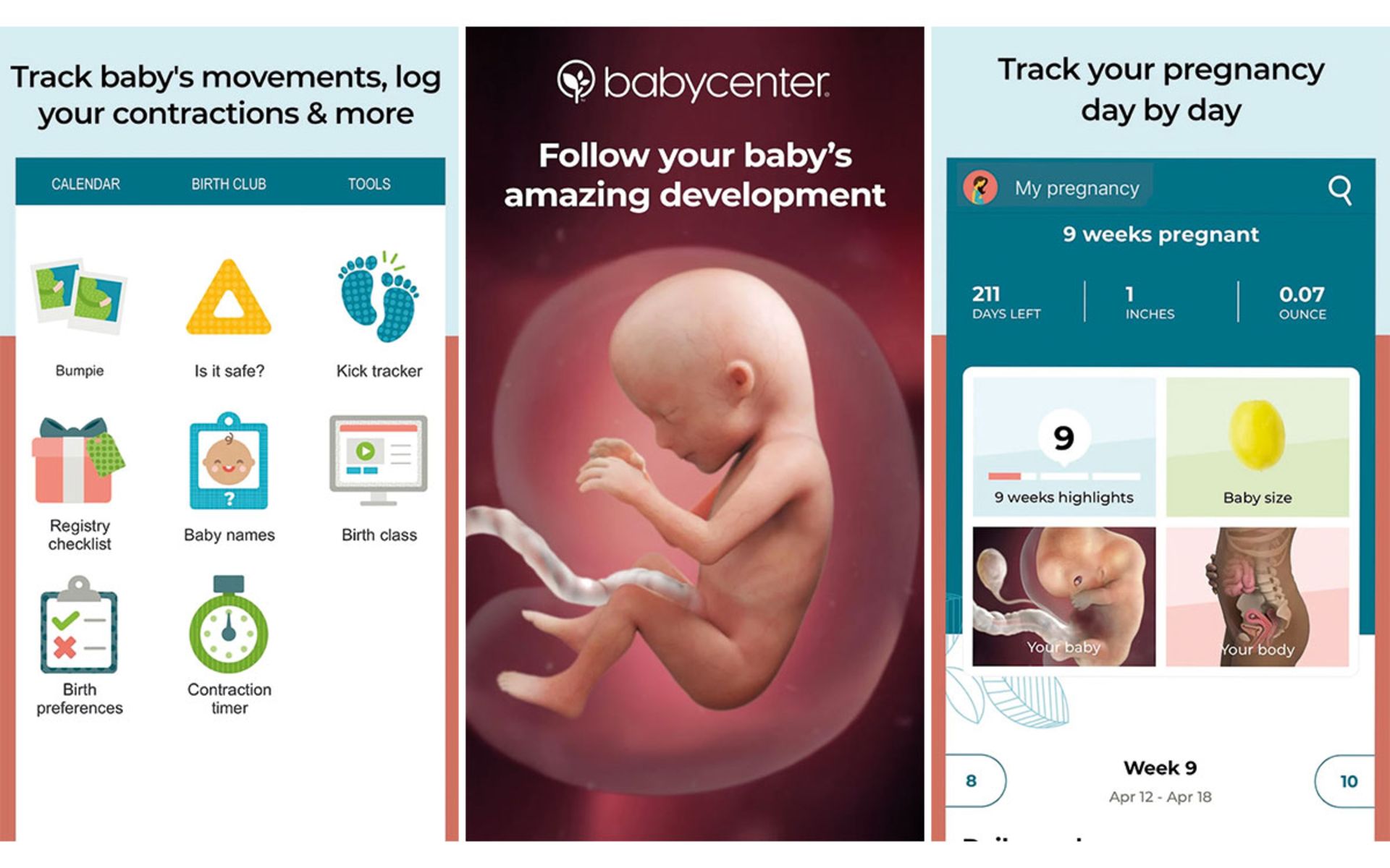 اپلیکیشن BabyCenter Pregnancy Tracker