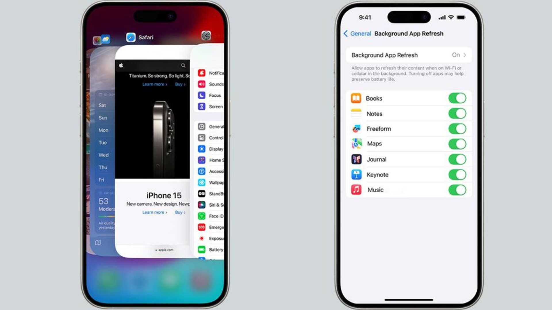 تنظیمات رفرش اپلیکیشن ها در پس زمینه iOS