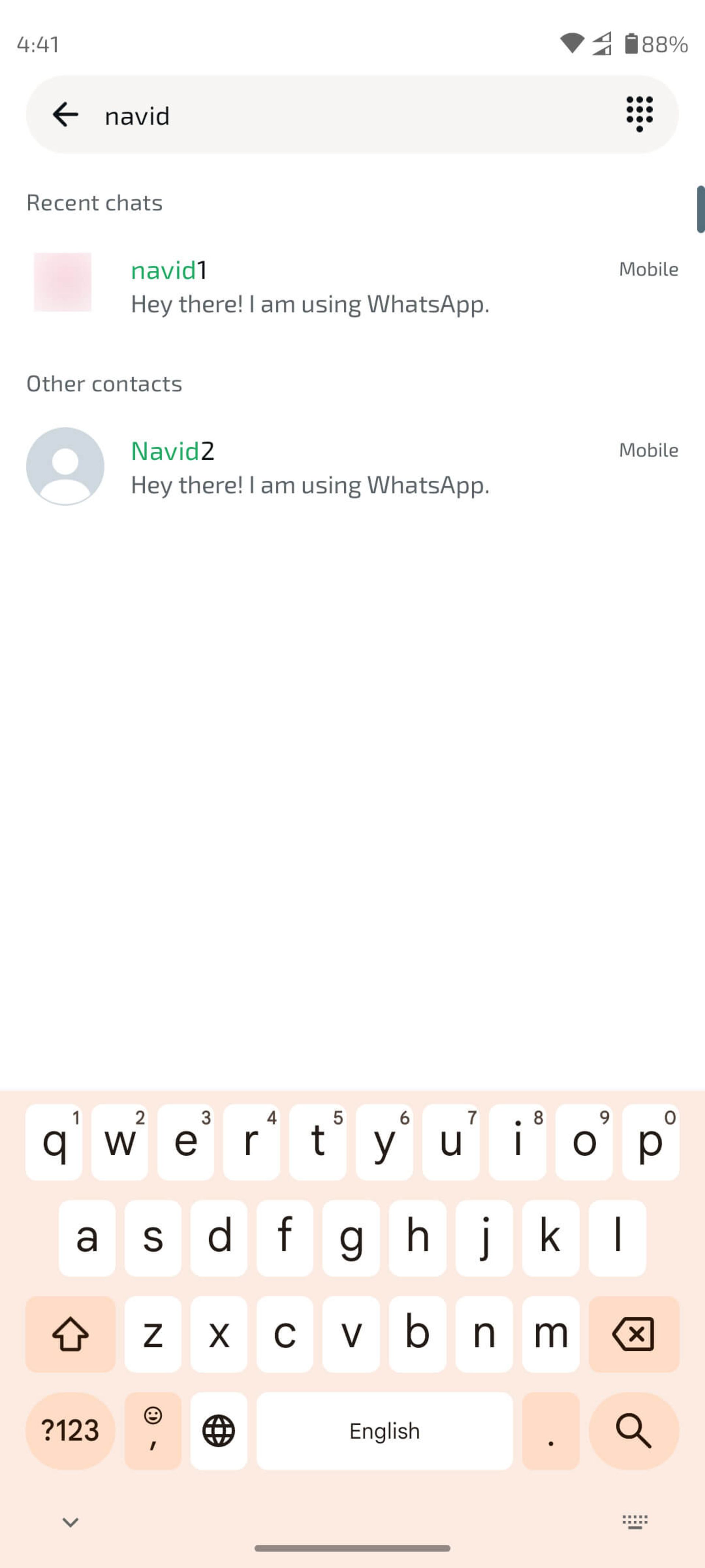 انتخاب چت مورد نظر جهت Export Chat واتساپ