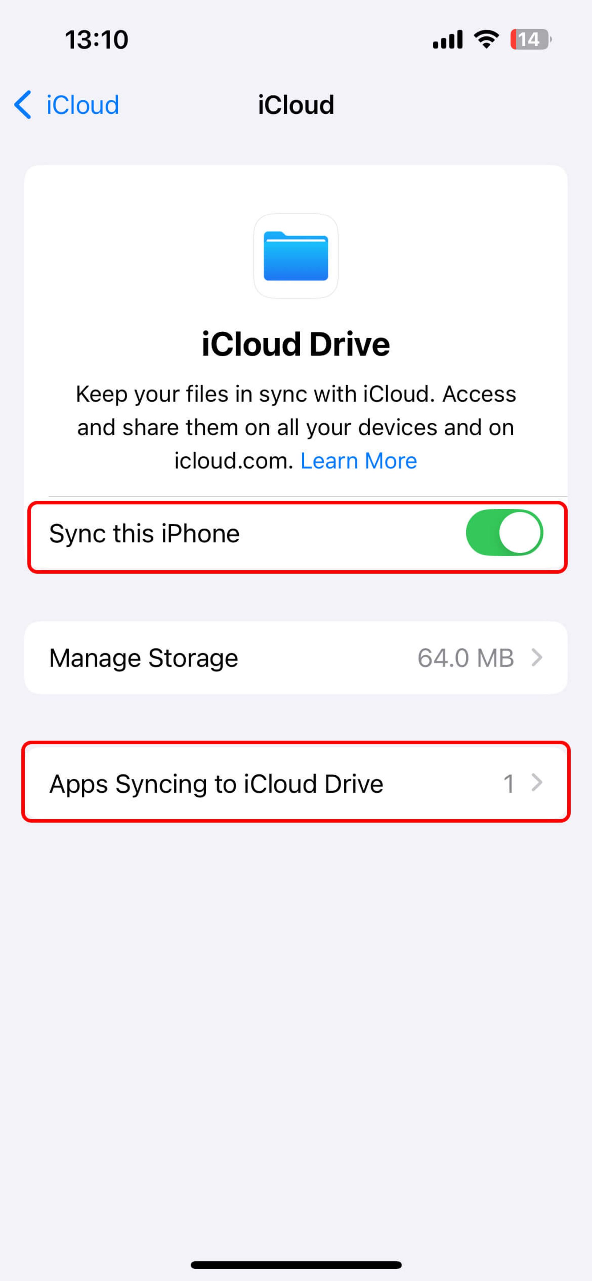 صفحه icloud drive