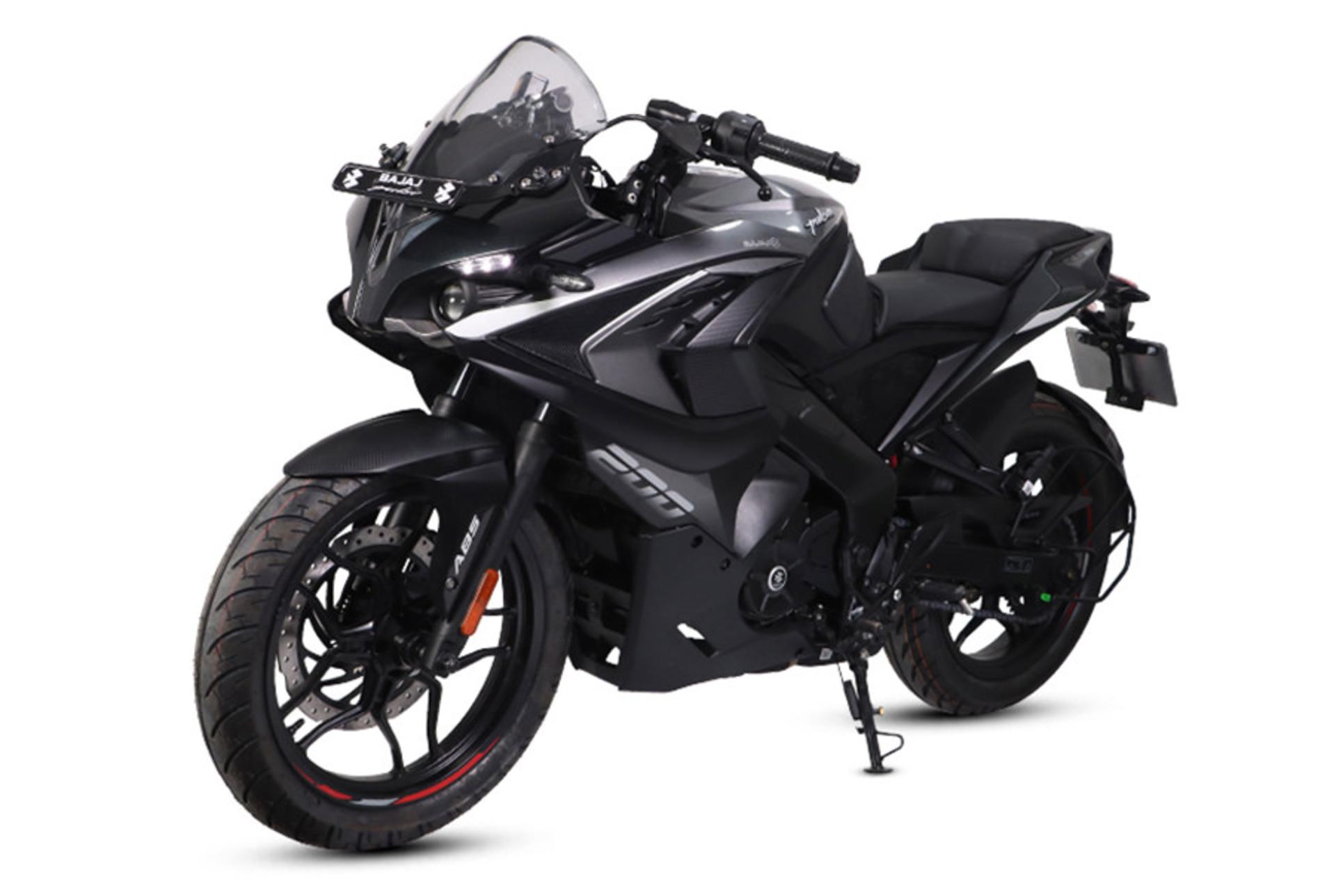 موتورسیکلت باجاج پالس Bajaj Pulsar RS200 نمای جلو و جانبی