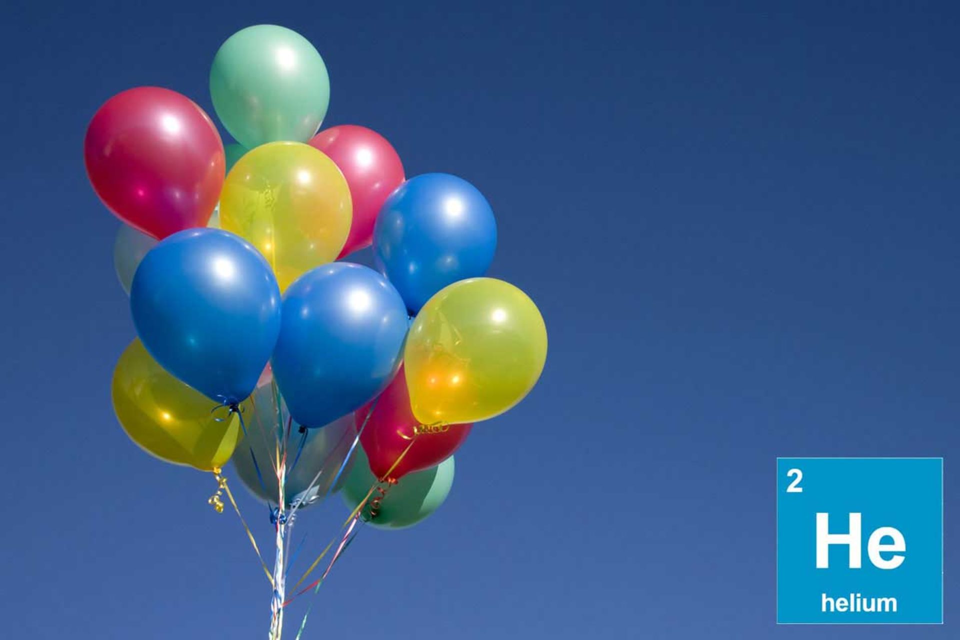 دسته‌ای از بادکنک‌های هلیومی
