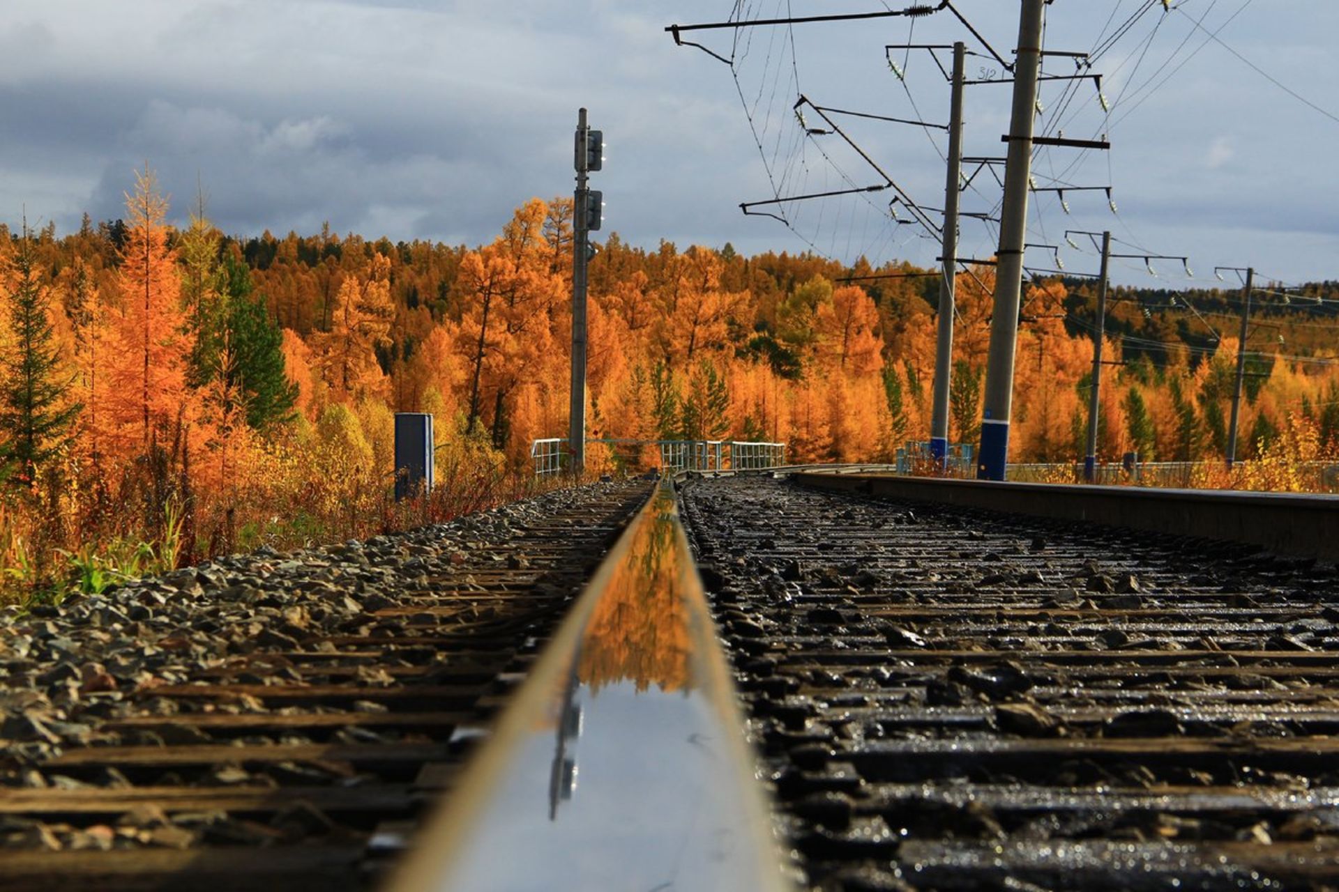 راه‌آهن بایکال آمور در پاییز