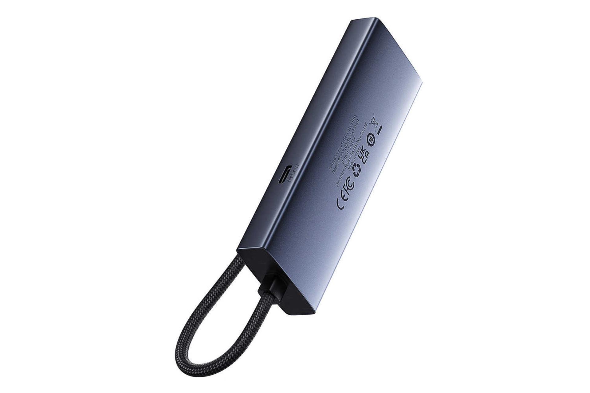 نمای پشت هاب USB-A باسئوس 4 پورت مدل BS-OH019