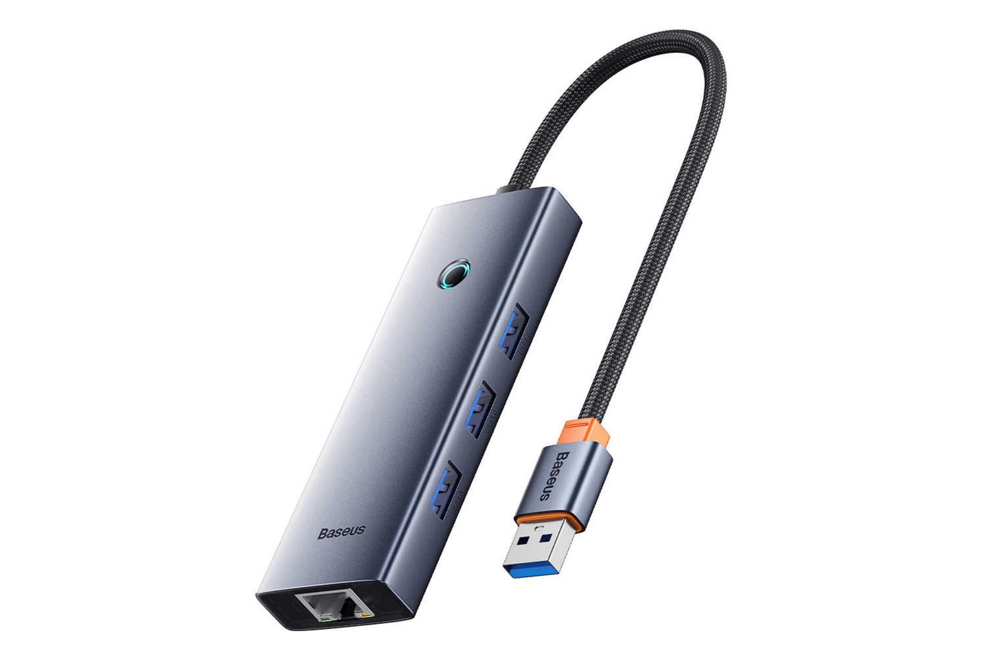 نمای سمت راست هاب USB-A باسئوس 4 پورت مدل BS-OH019