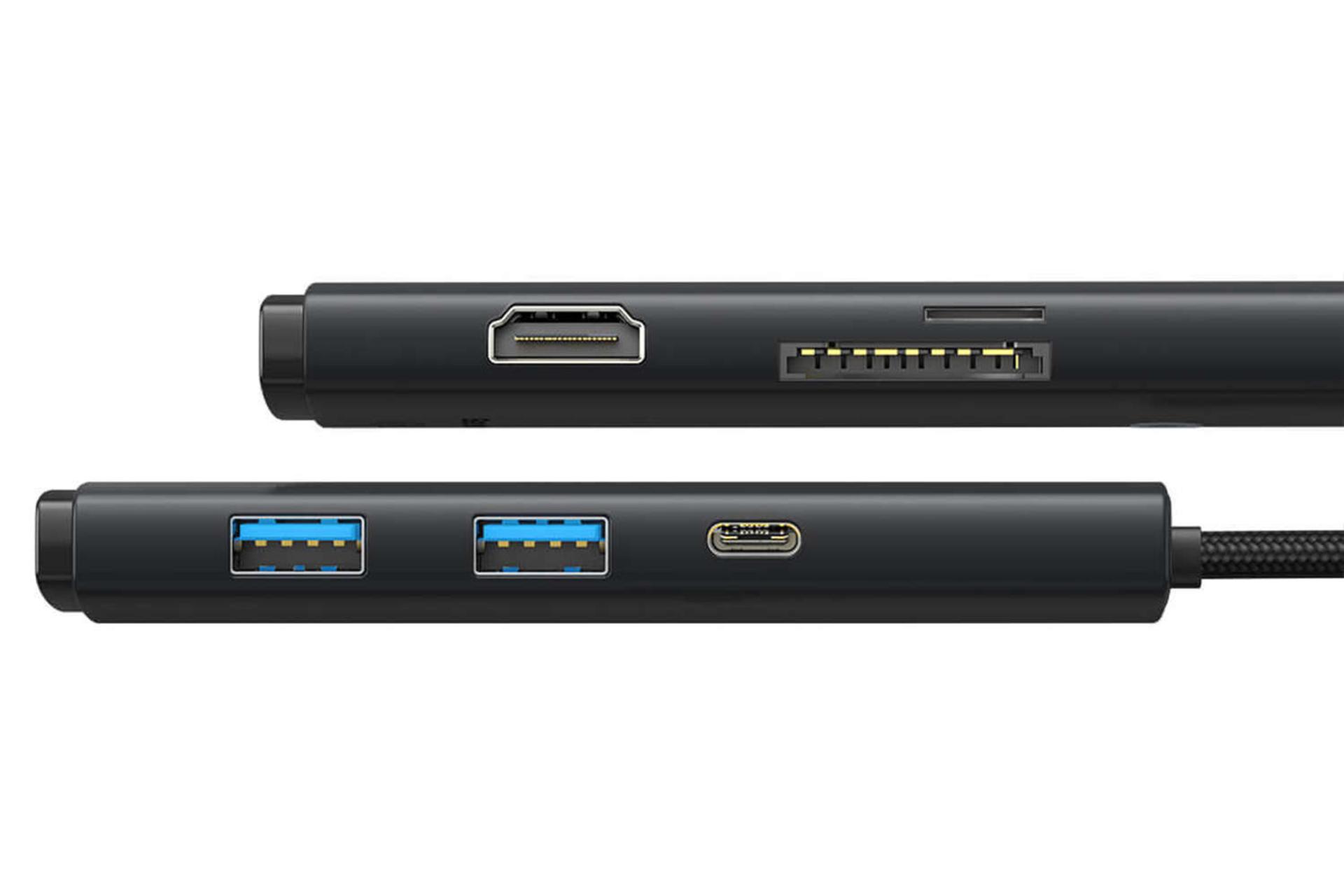 درگاه HDMI هاب USB-C باسئوس 6 پورت مدل BS-OH019