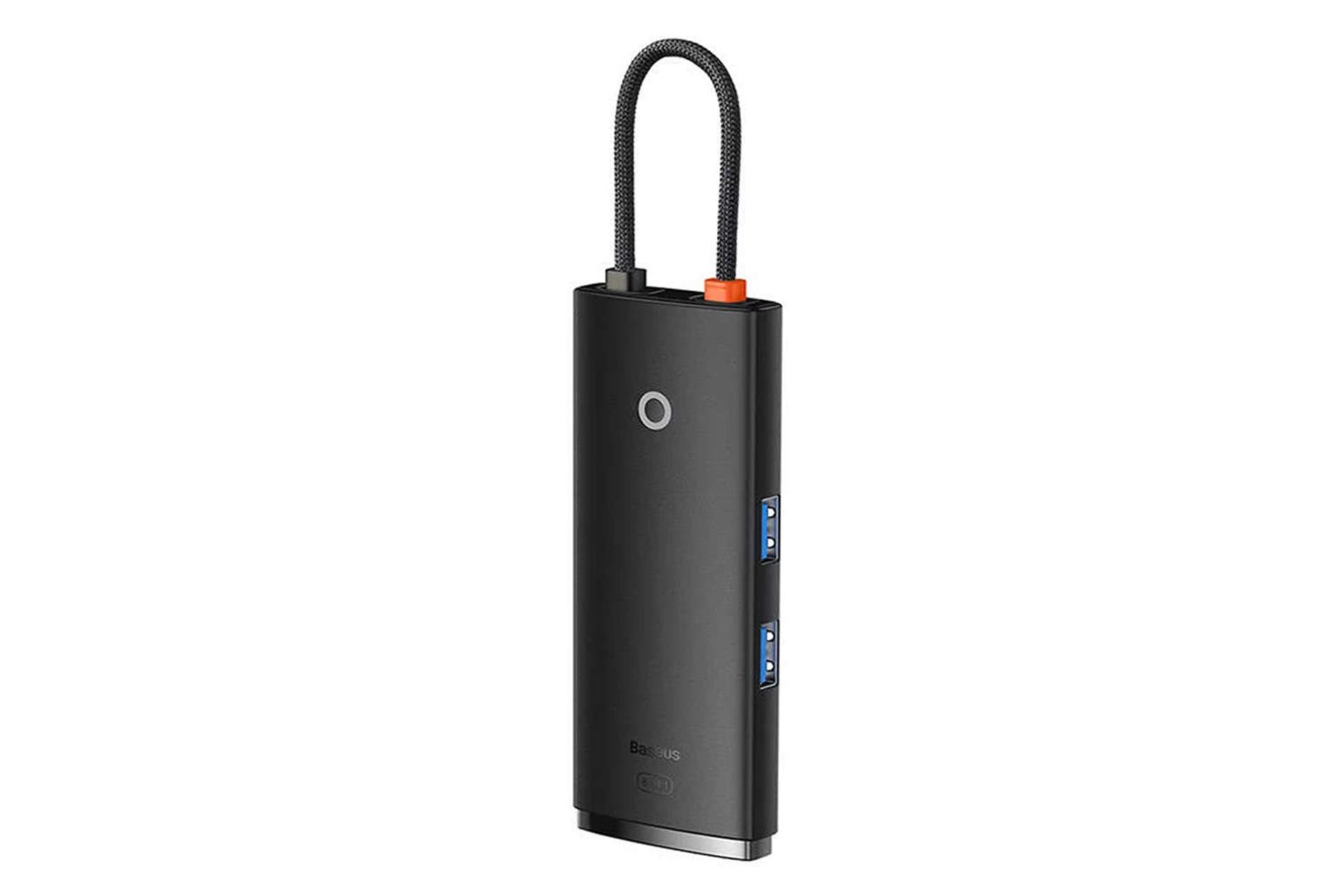 نمای سمت راست هاب USB-C باسئوس 6 پورت مدل BS-OH019 رنگ مشکی