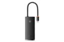 نمای بالای هاب USB-C باسئوس 6 پورت مدل BS-OH019 رنگ مشکی