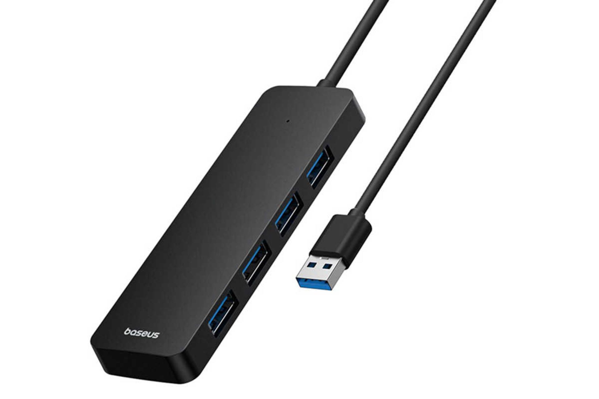 نمای سمت راست هاب USB-A باسئوس 4 پورت مدل BS-OH080 رنگ مشکی