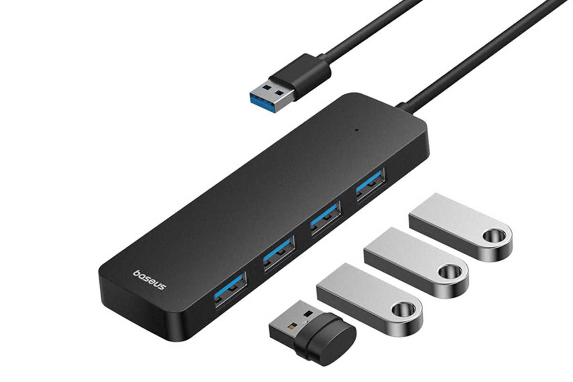 درگاه Type-A هاب USB-A باسئوس 4 پورت مدل BS-OH080
