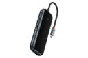 نمای نیمرخ هاب USB هاب USB-C باسئوس 6 پورت مدل BS-OH089 با نمایش درگاه های لبه سمت چپ
