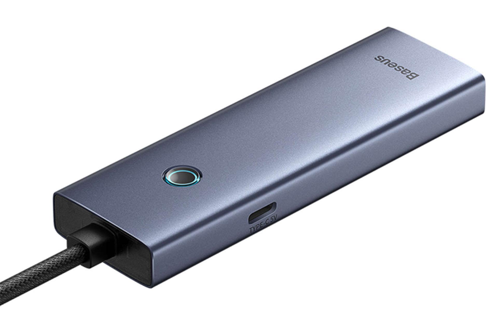 نمای سمت چپ هاب USB-C باسئوس 4 پورت مدل BS-OH108
