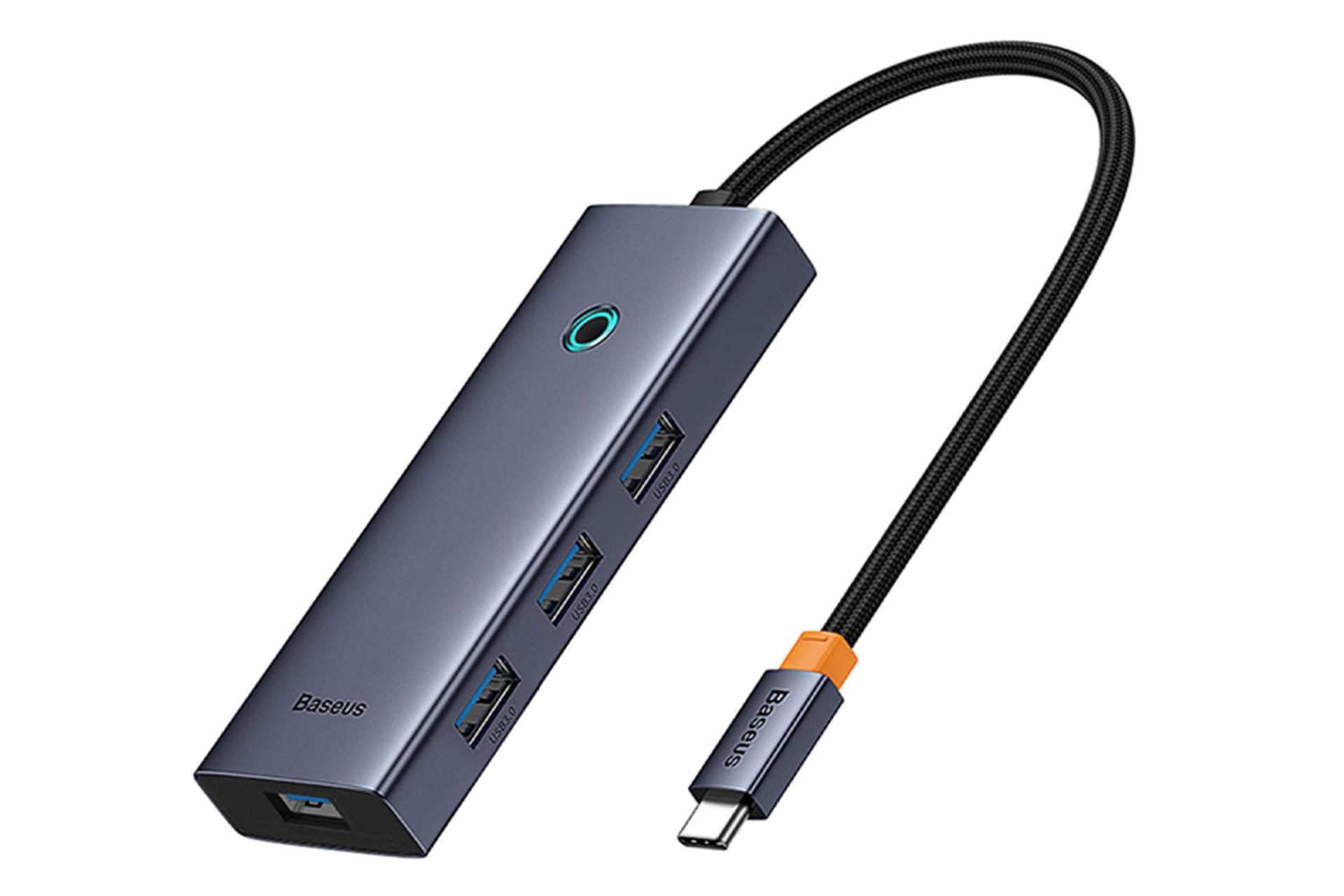 نمای سمت راست هاب USB-C باسئوس 5 پورت مدل BS-OH110