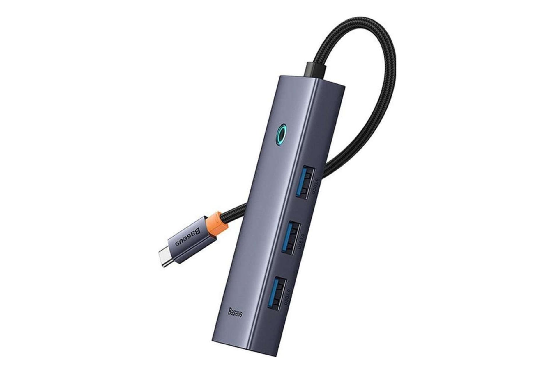 نمای کناری هاب USB-C باسئوس 5 پورت مدل BS-OH110