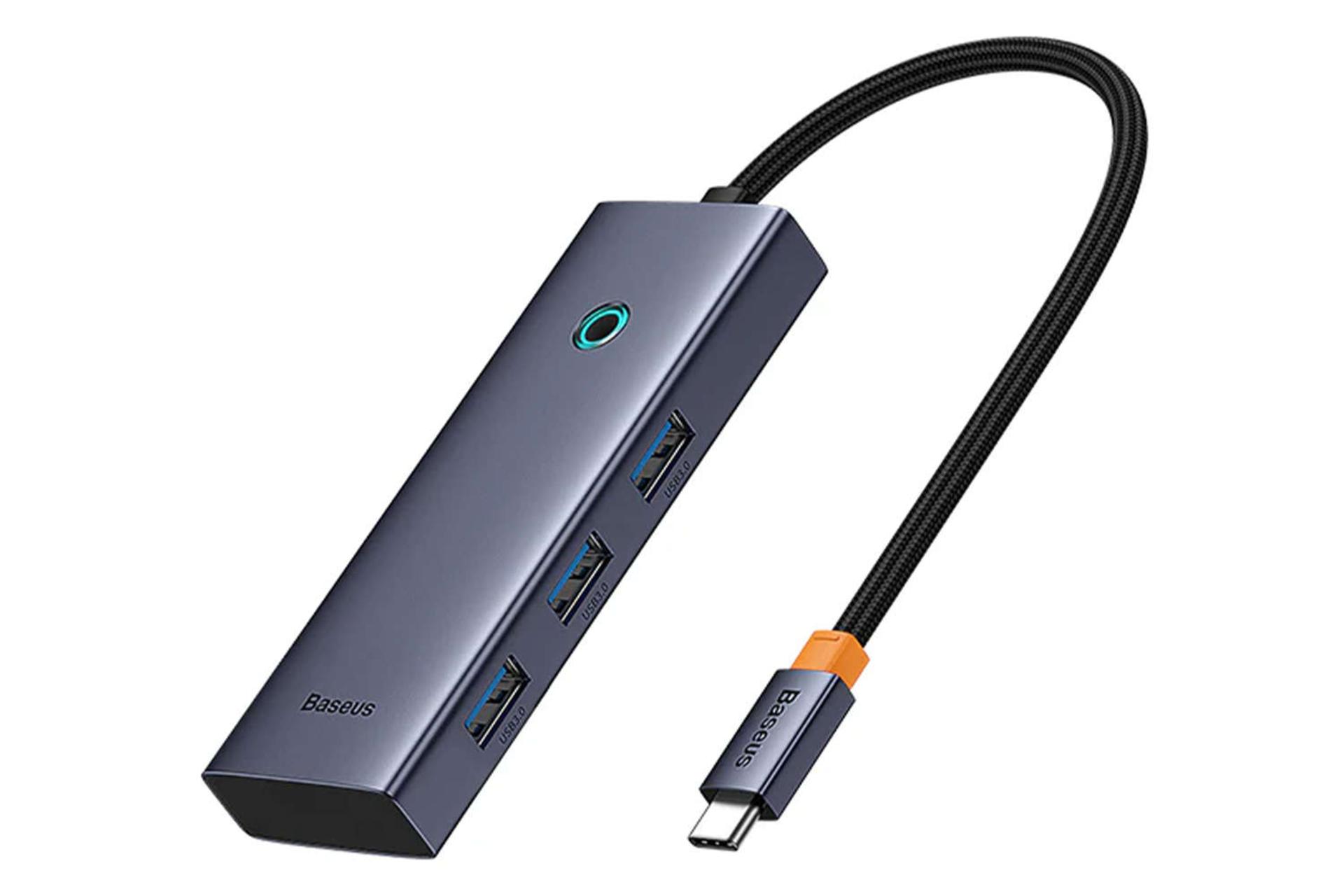 نمای سمت راست هاب USB-C باسئوس 5 پورت مدل BS-OH150