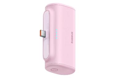 پاور بانک باسئوس Compact Type-C Edition با ظرفیت 5000 میلی‌آمپر ساعت رنگ صورتی
