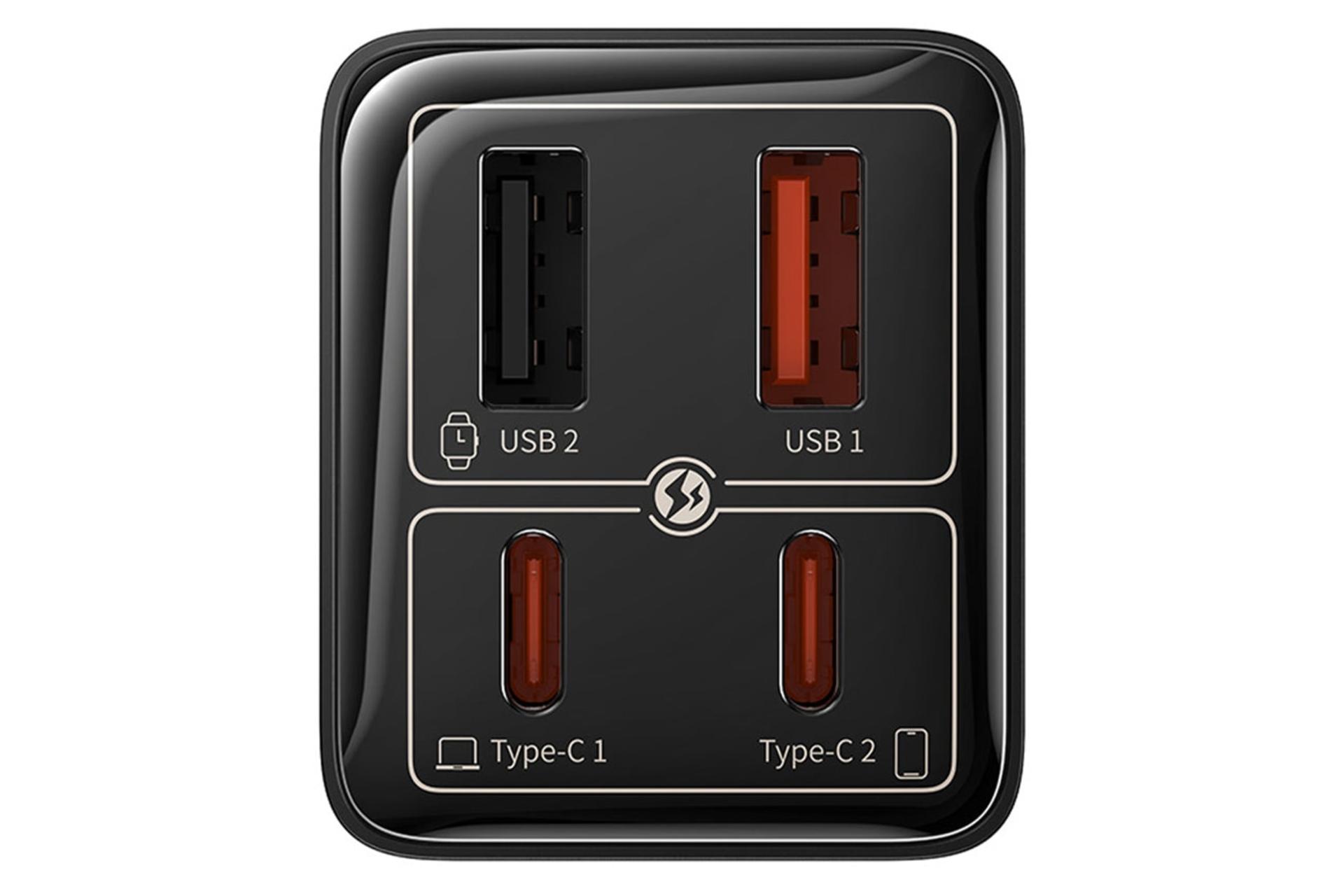 اتصالات شارژر باسئوس Baseus GaN6 Pro 65W مشکی