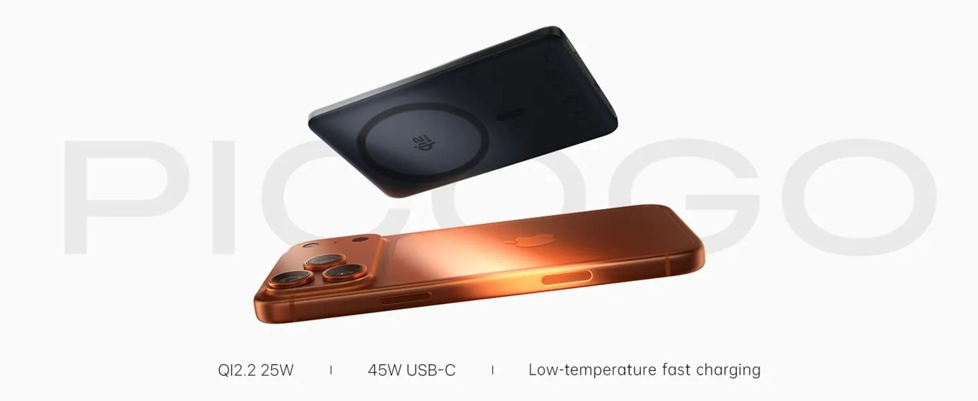 پاوربانک PicoGo AM52 Qi2.2 Slim Power Bank بیسوس در رنگ مشکی