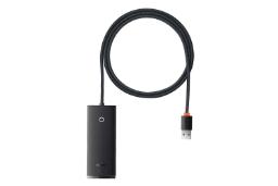 نمای بالای هاب USB-A باسئوس 4 پورت مدل WKQX030101 رنگ مشکی
