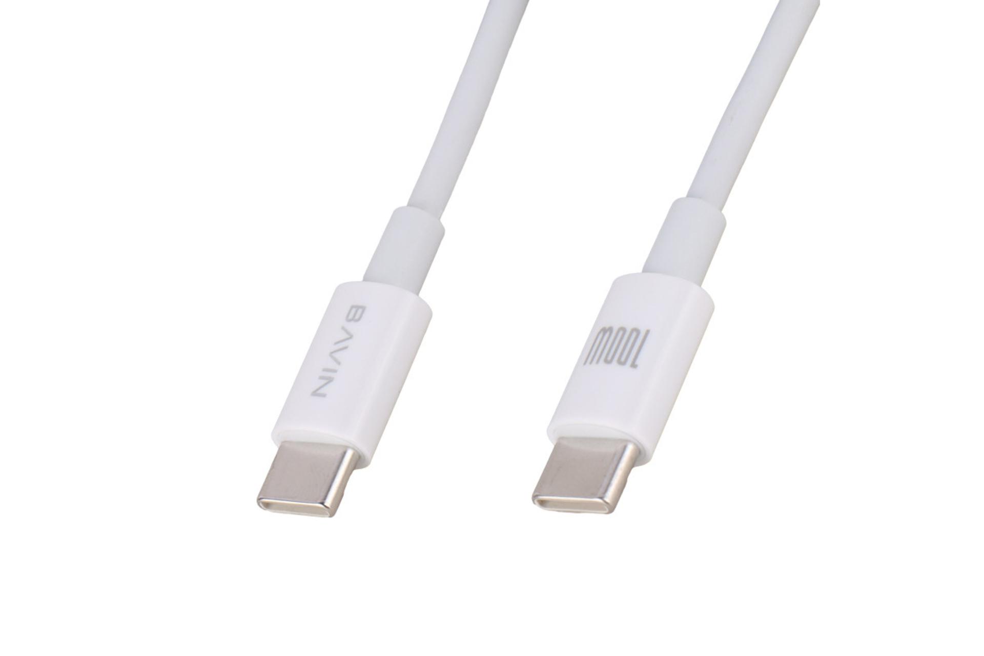 کانکتور و اتصال کابل شارژ USB باوین Type-C به Type-C مدل CB274-100W با طول 1.5 متر