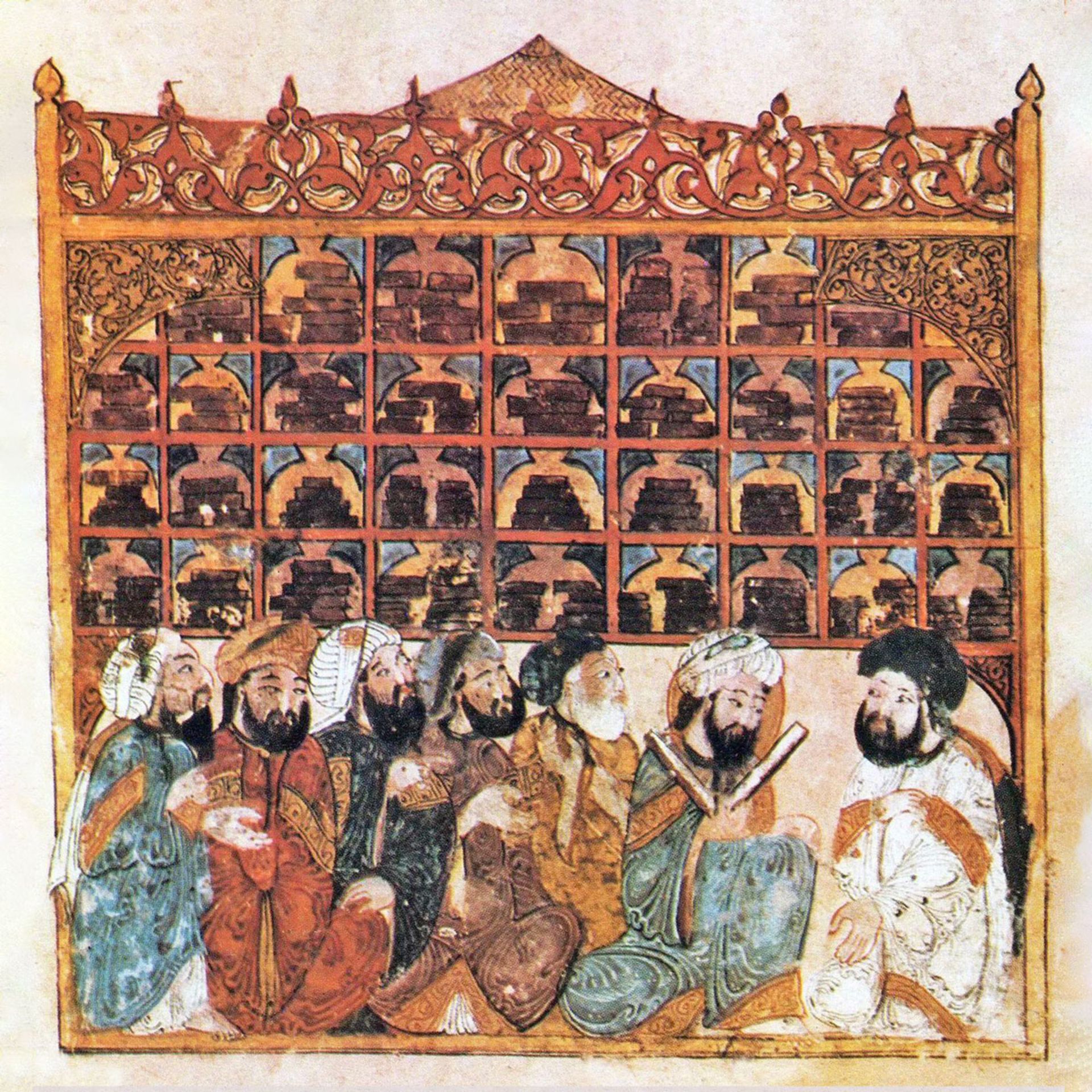 نگارگری اسلامی دانشمندان در کتابخانه