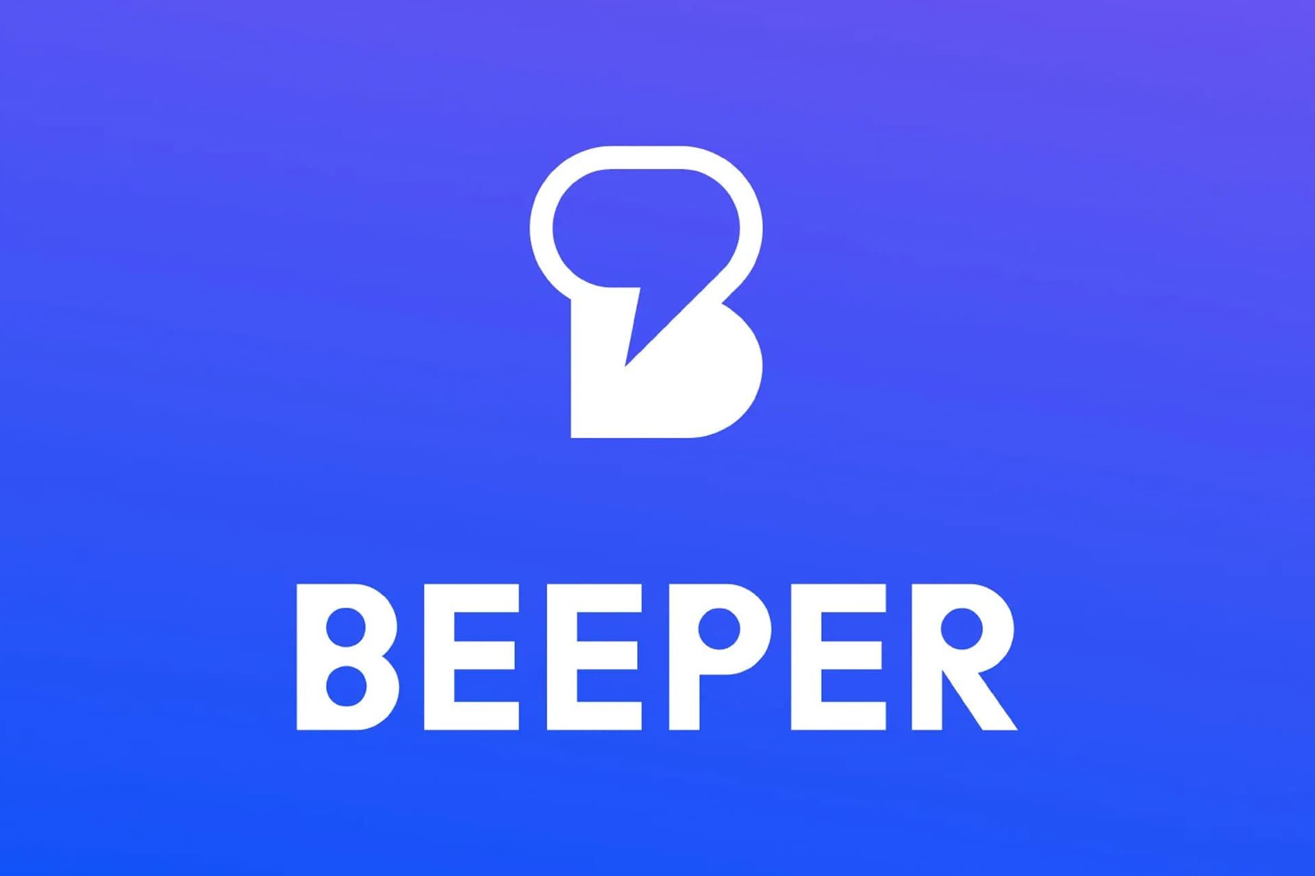 لوگو بیپر / Beeper در پس زمینه بنفش