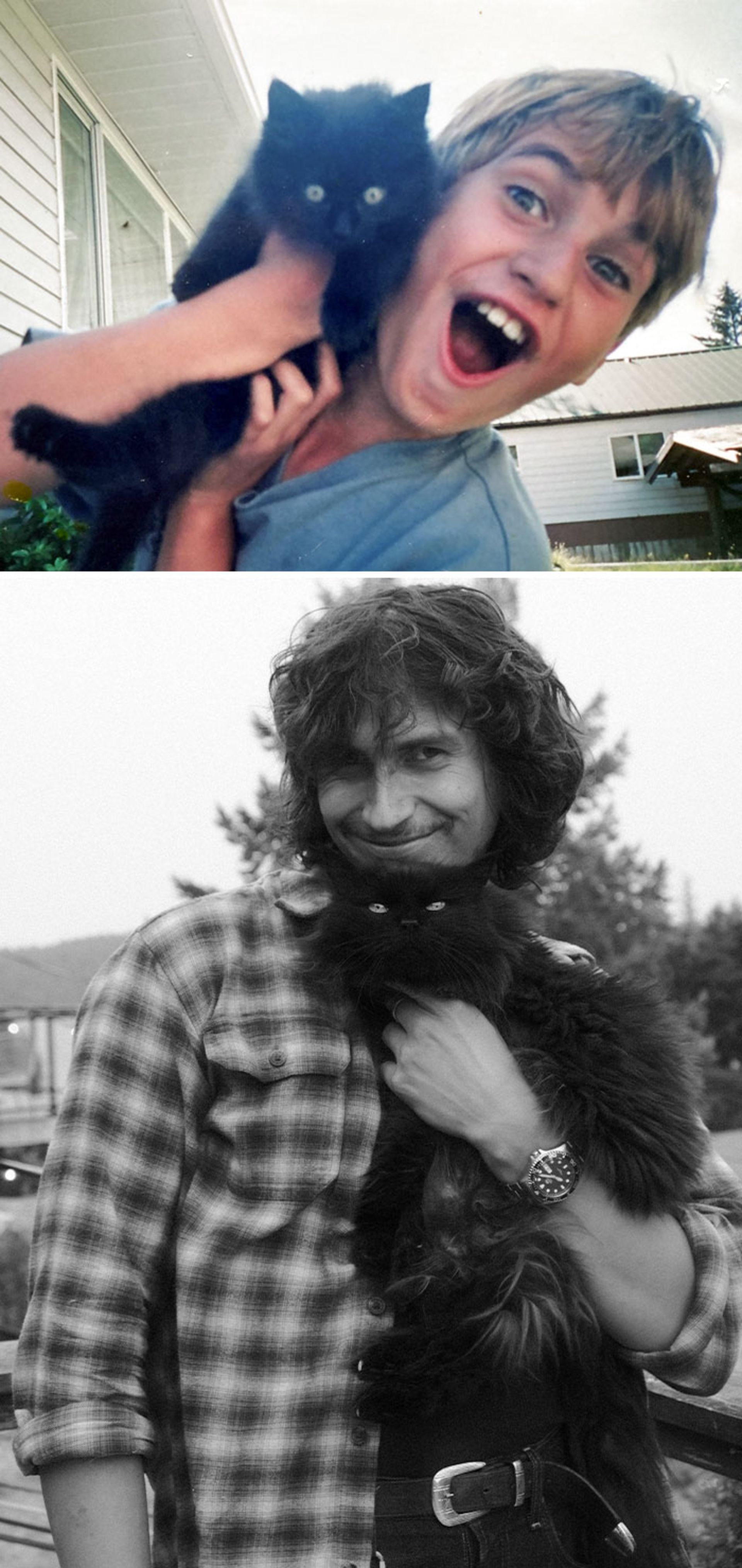 گربه در آغوش پسر - گذشته و حال