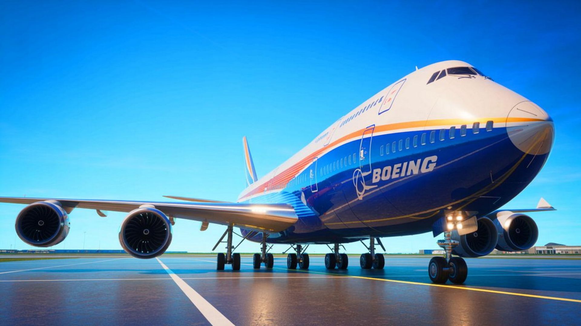 هواپیمای بویینگ Boeing 747-8 روی باند فرودگاه