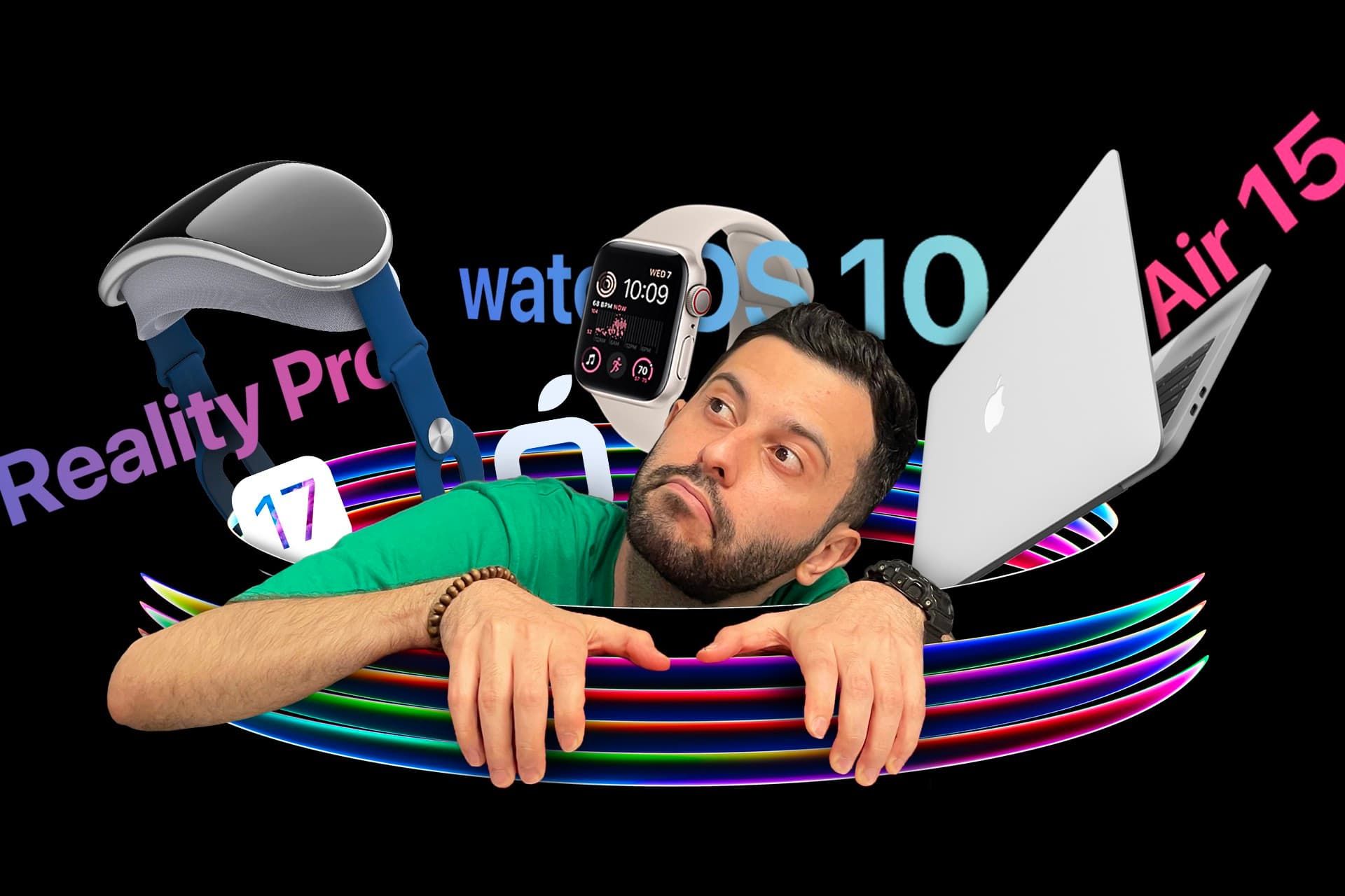 پسر جوان در بین محصولات WWDC 2023 اپل