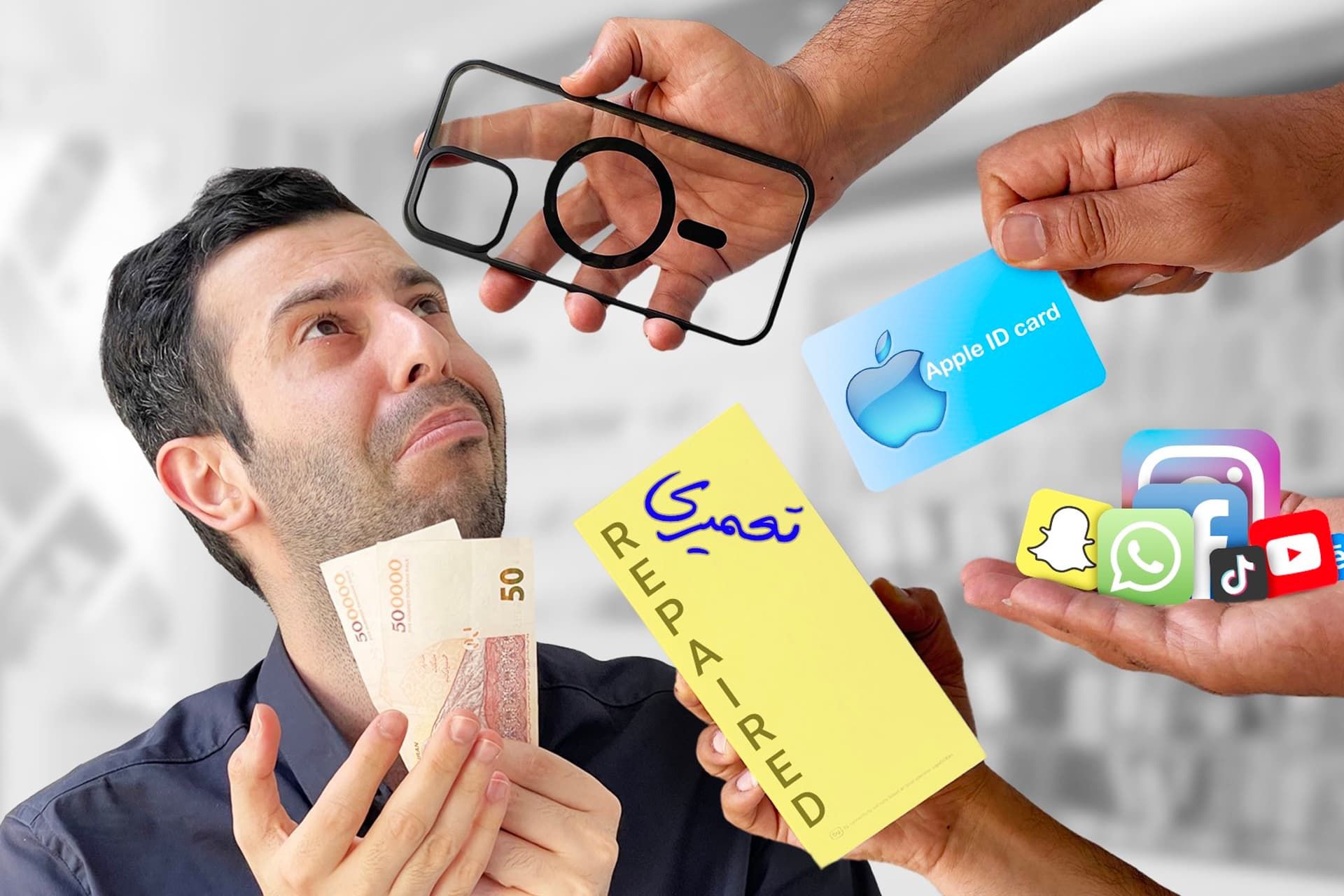 کلاه برداری از مرد جوان در بازار موبایل