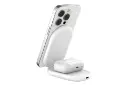 شارژر بلکین BoostCharge 2-in-1 Magnetic Foldable Qi2 15W سفید