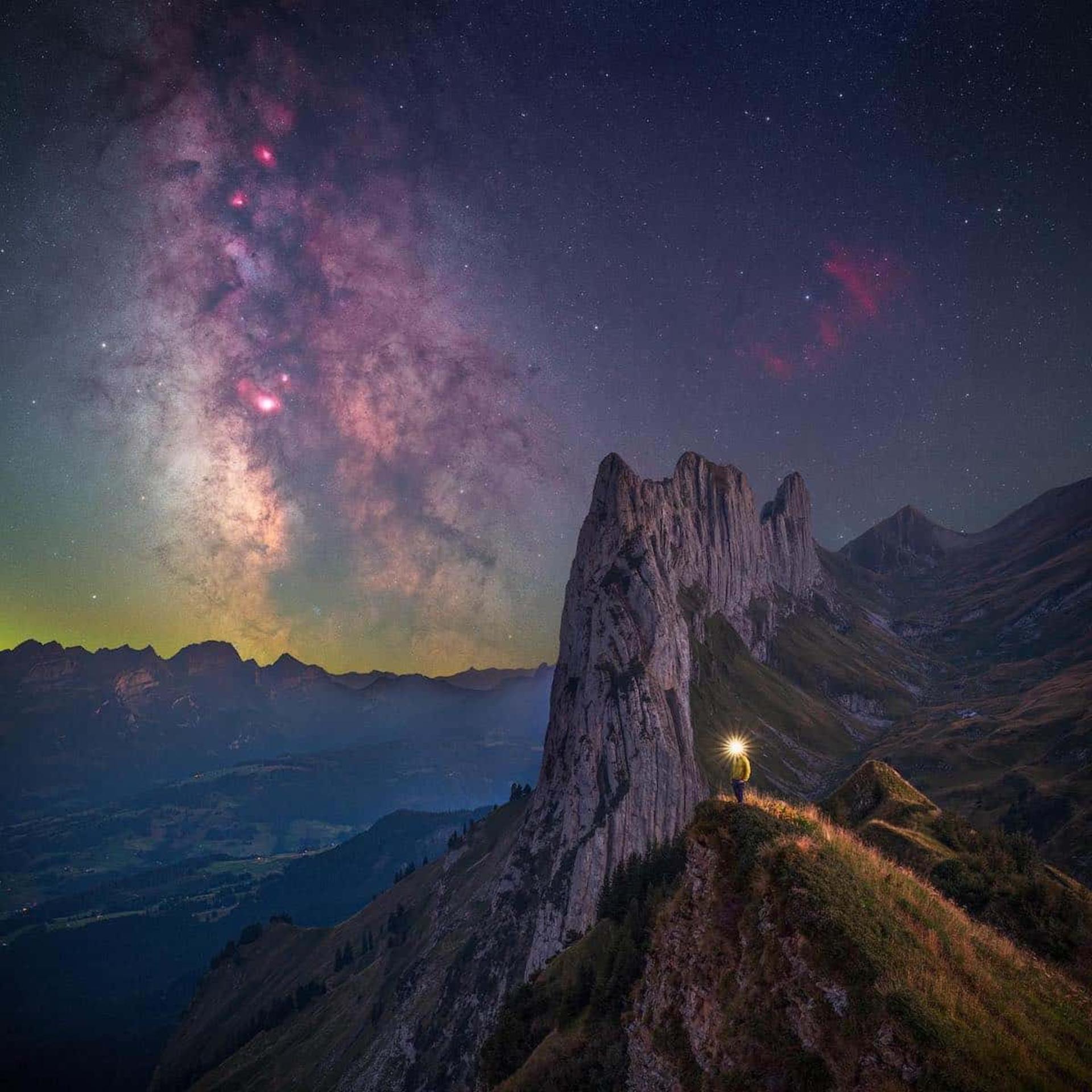 آسمان شب کهشکان طبیعت ساختمان