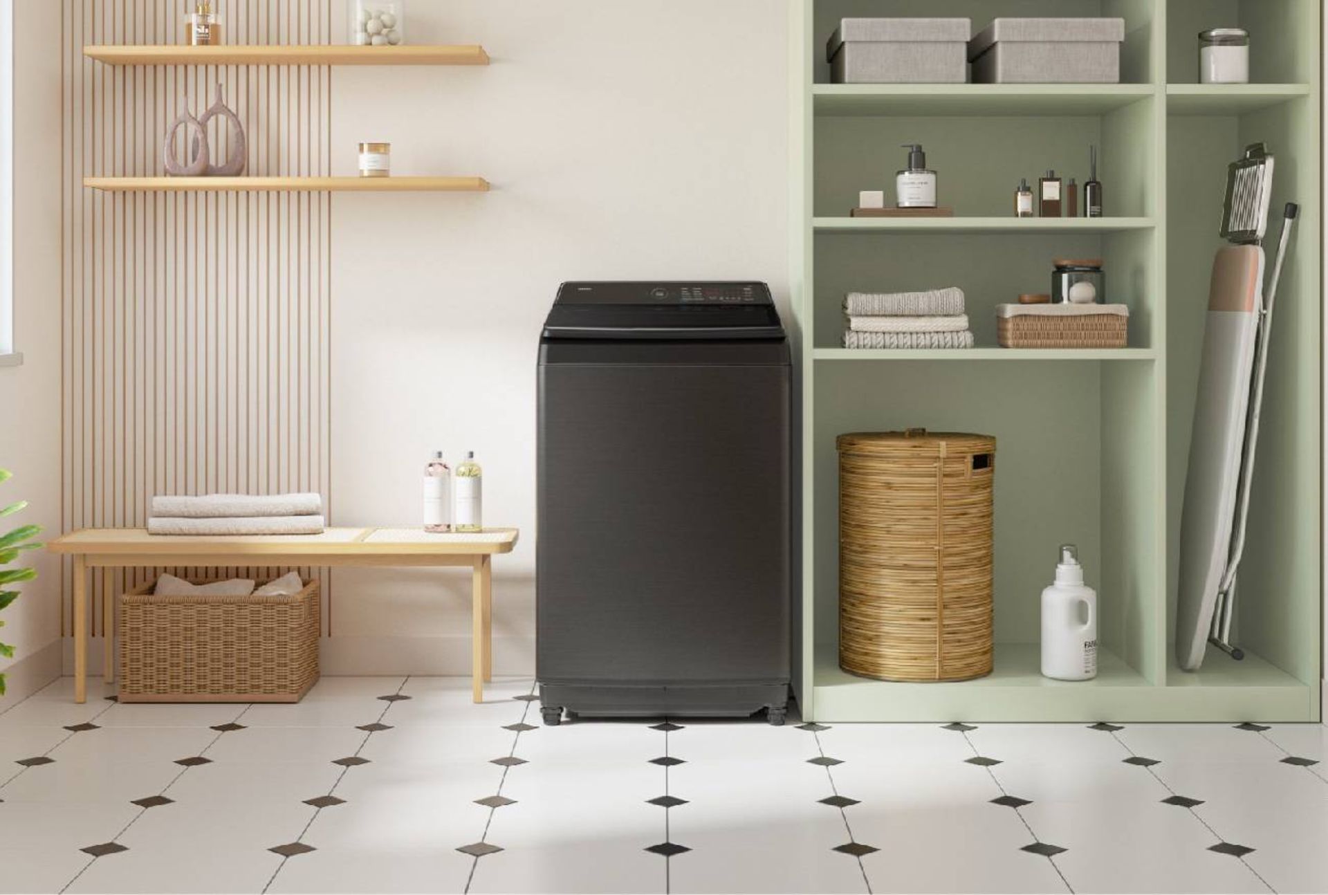 ماشین لباسشویی سامسونگ Bespoke AI Top Load Washer در فضای خانه