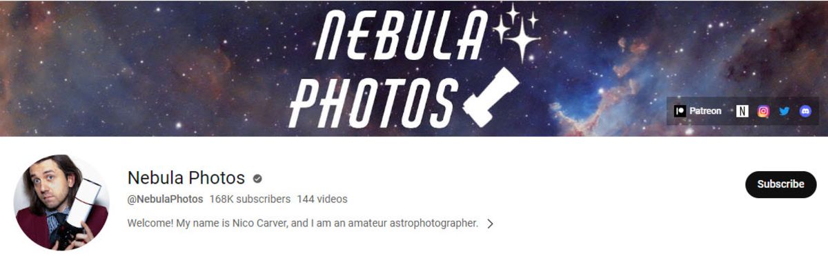 Nebula Photos YouTube channel