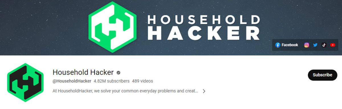 Household Hacker YouTube channel