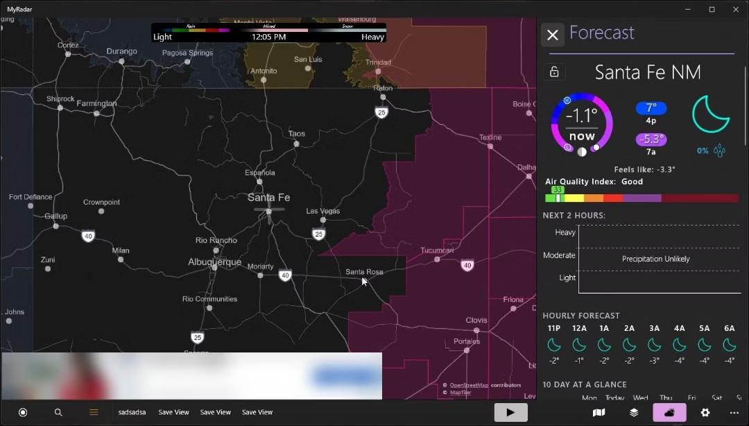 برنامه وضعیت آب‌وهوا MyRadar
