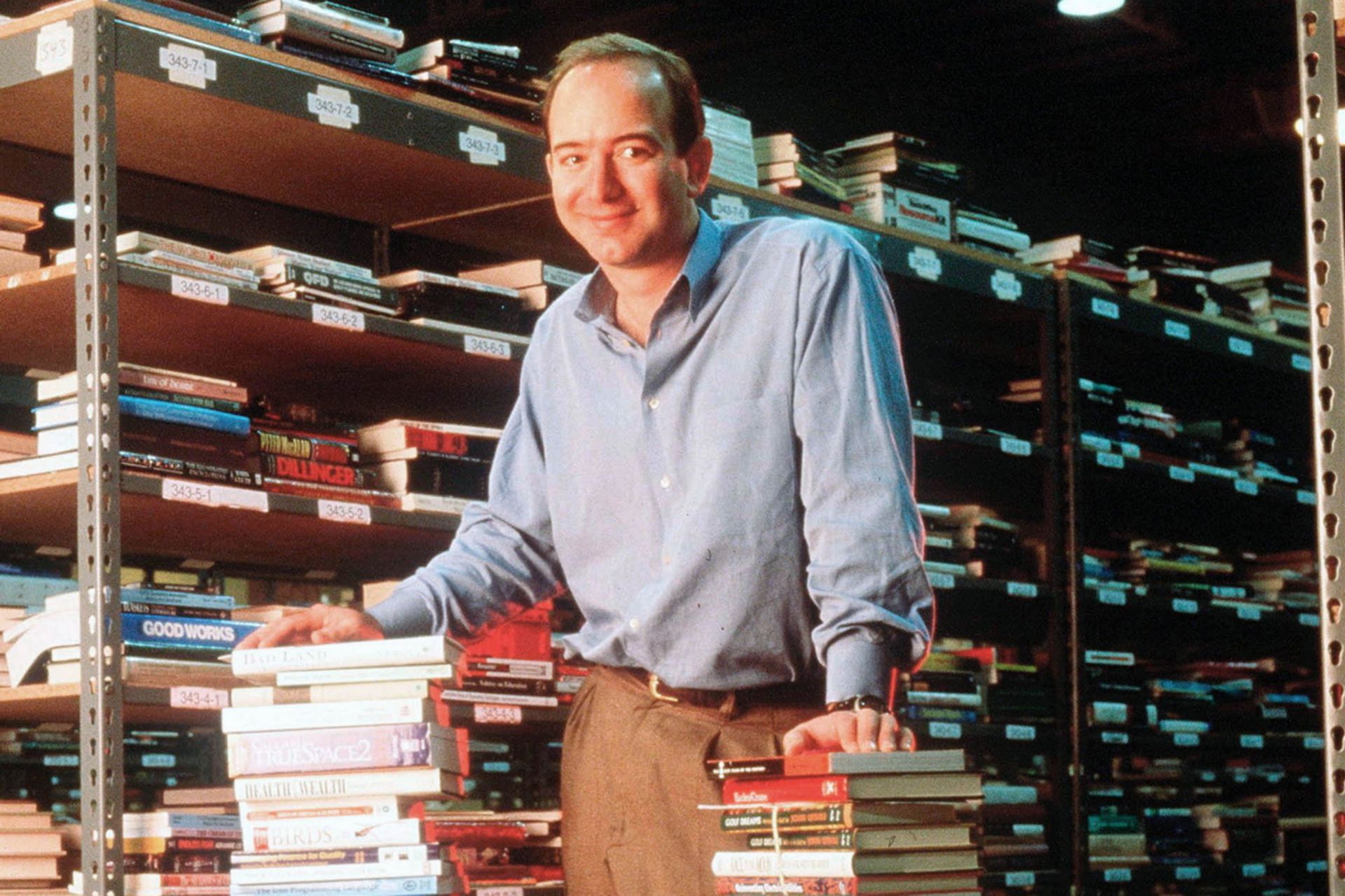 Jeff Bezos in the early years of launching Amazon's online bookstore