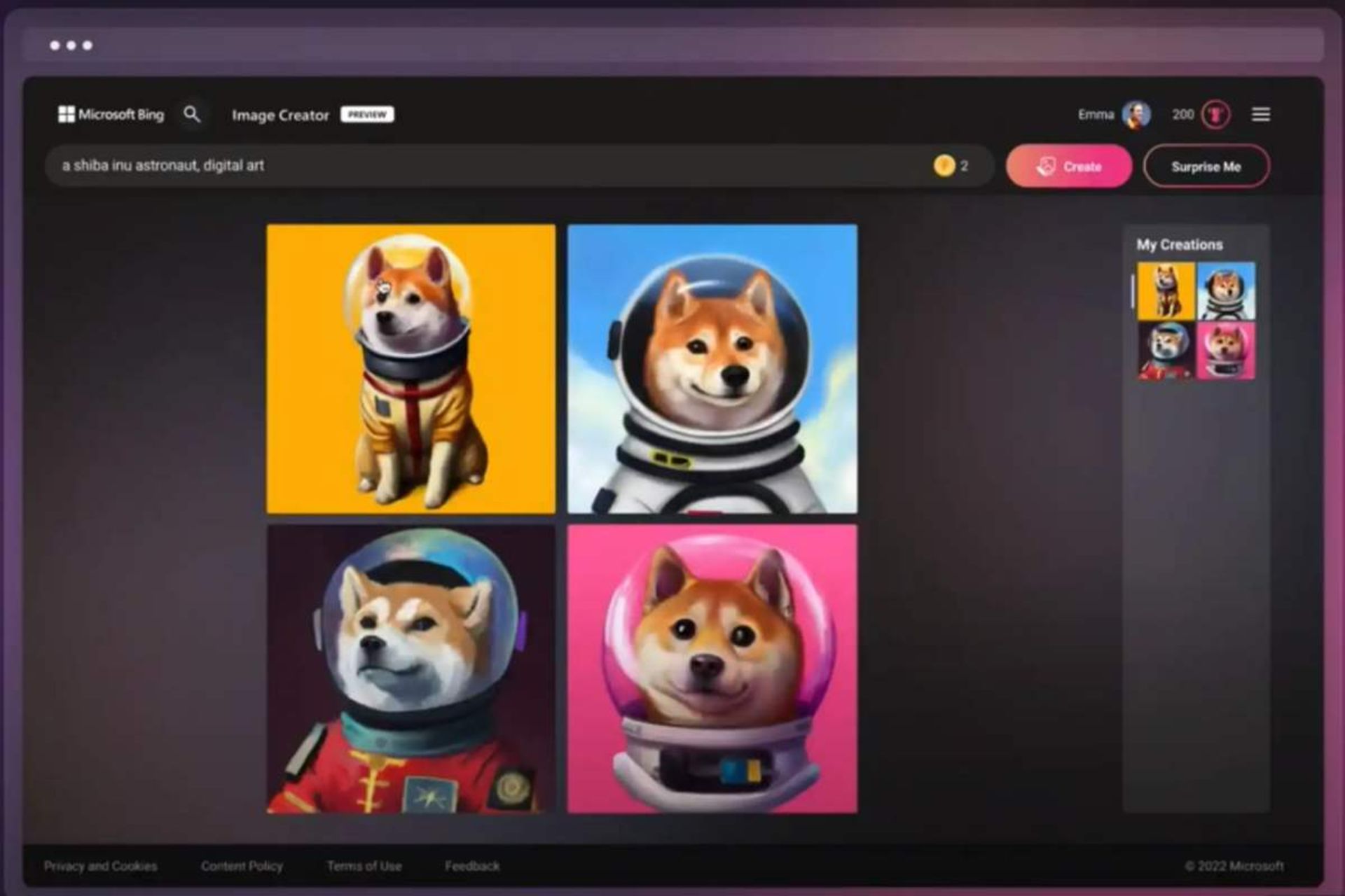 ابزار ساخت تصویر مبتنی بر هوش مصنوعی بینگ مایکروسافت