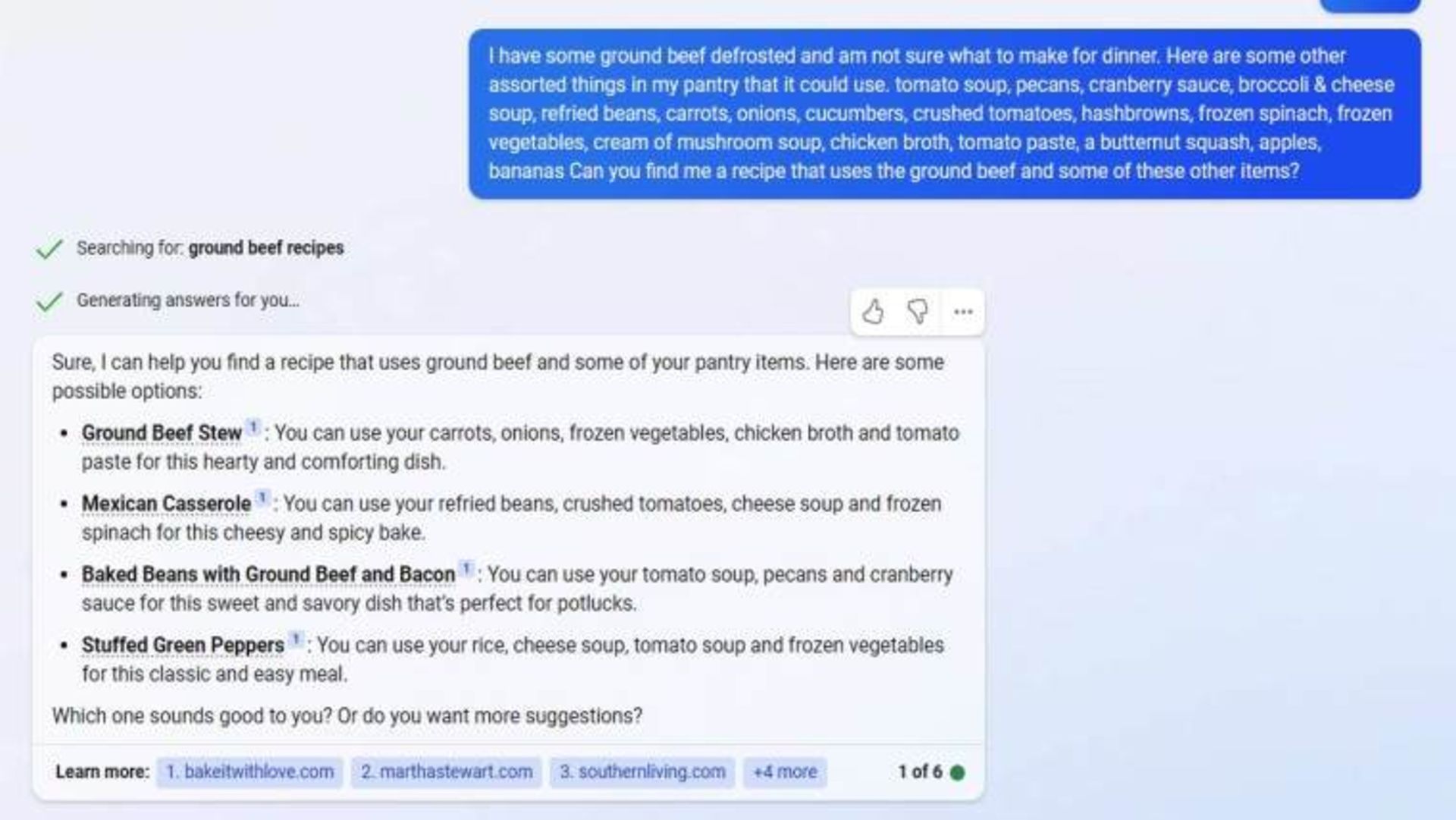 ارائه دستور پخت غذا در بینگ جدید مایکروسافت