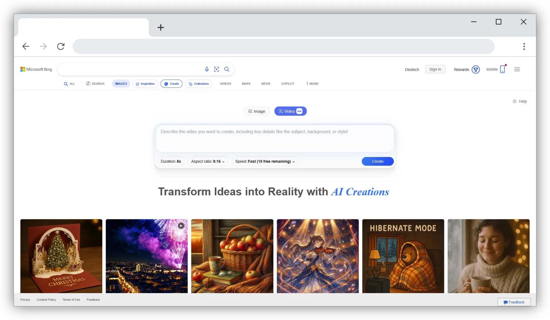 ابزار تولید ویدئوی هوش مصنوعی Bing