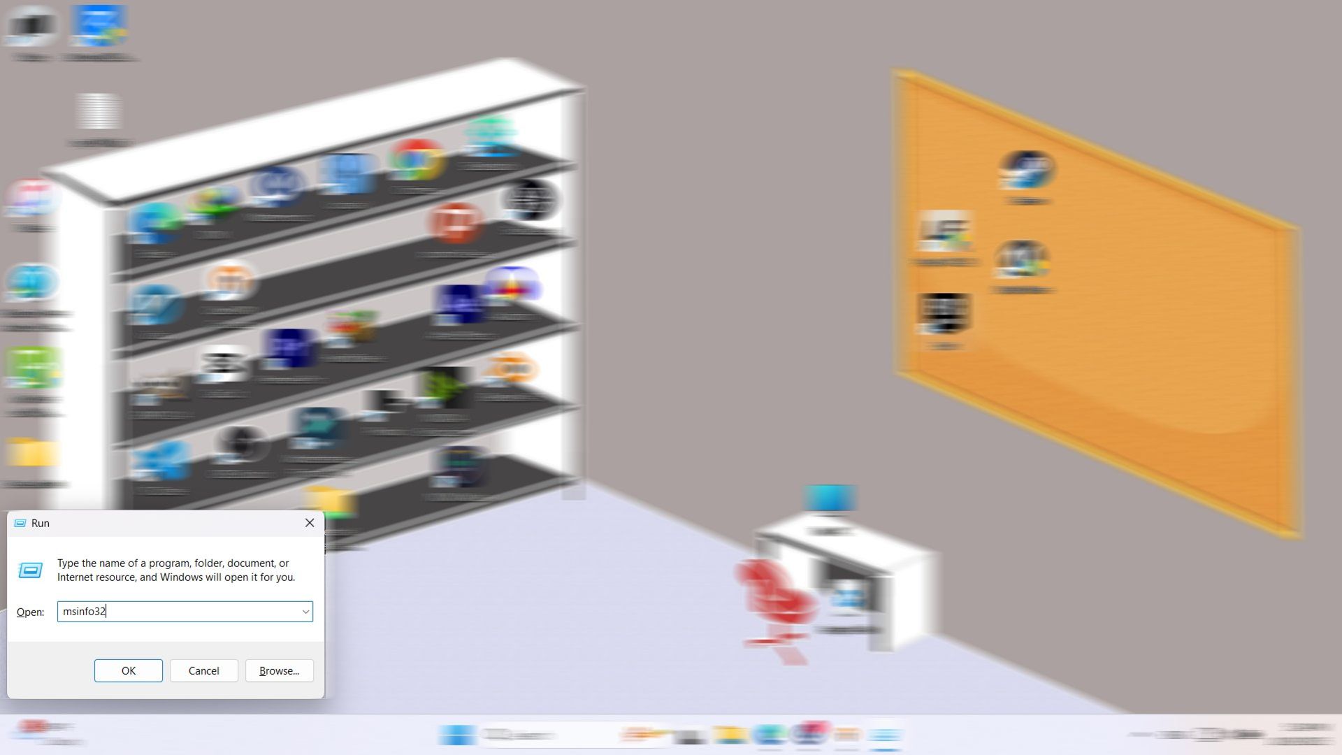 اجرای Run ویندوز و نوشتن دستور msinfo32