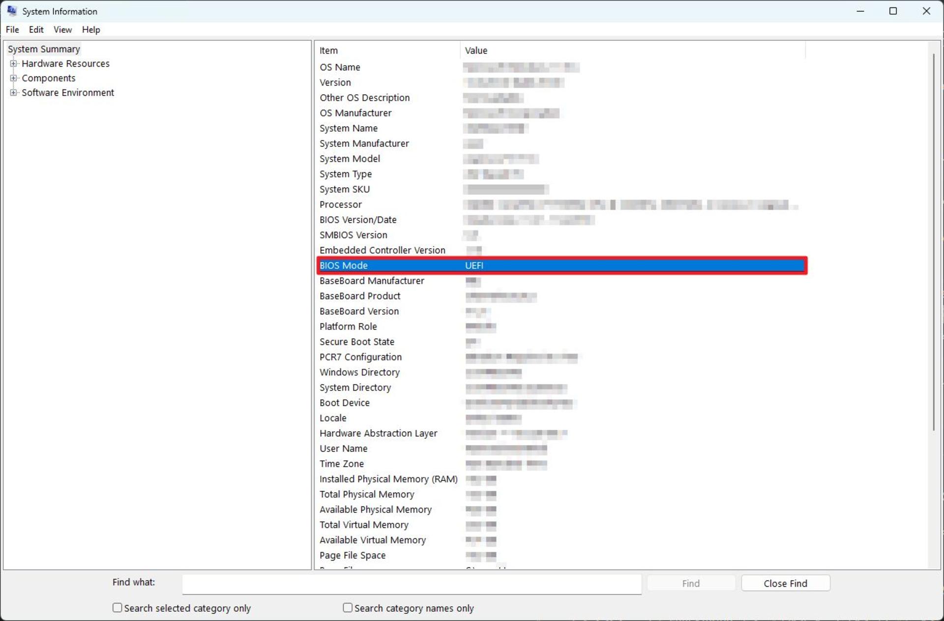 نوع بایوس در msinfo32 