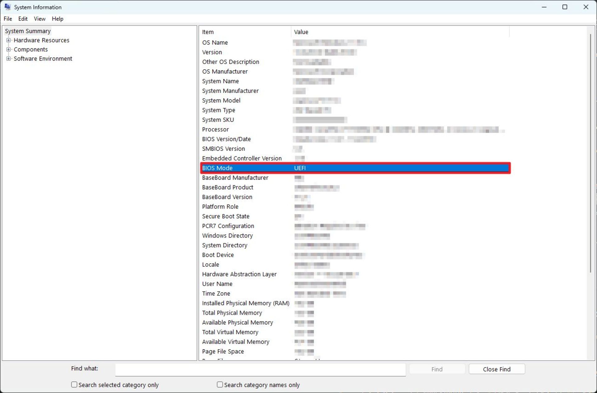 نوع بایوس در msinfo32 