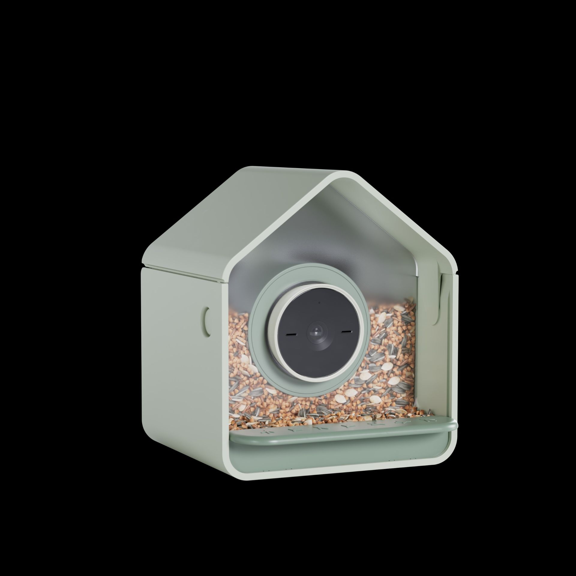 دان‌خوری هوشمند پرنده از نمای جلو