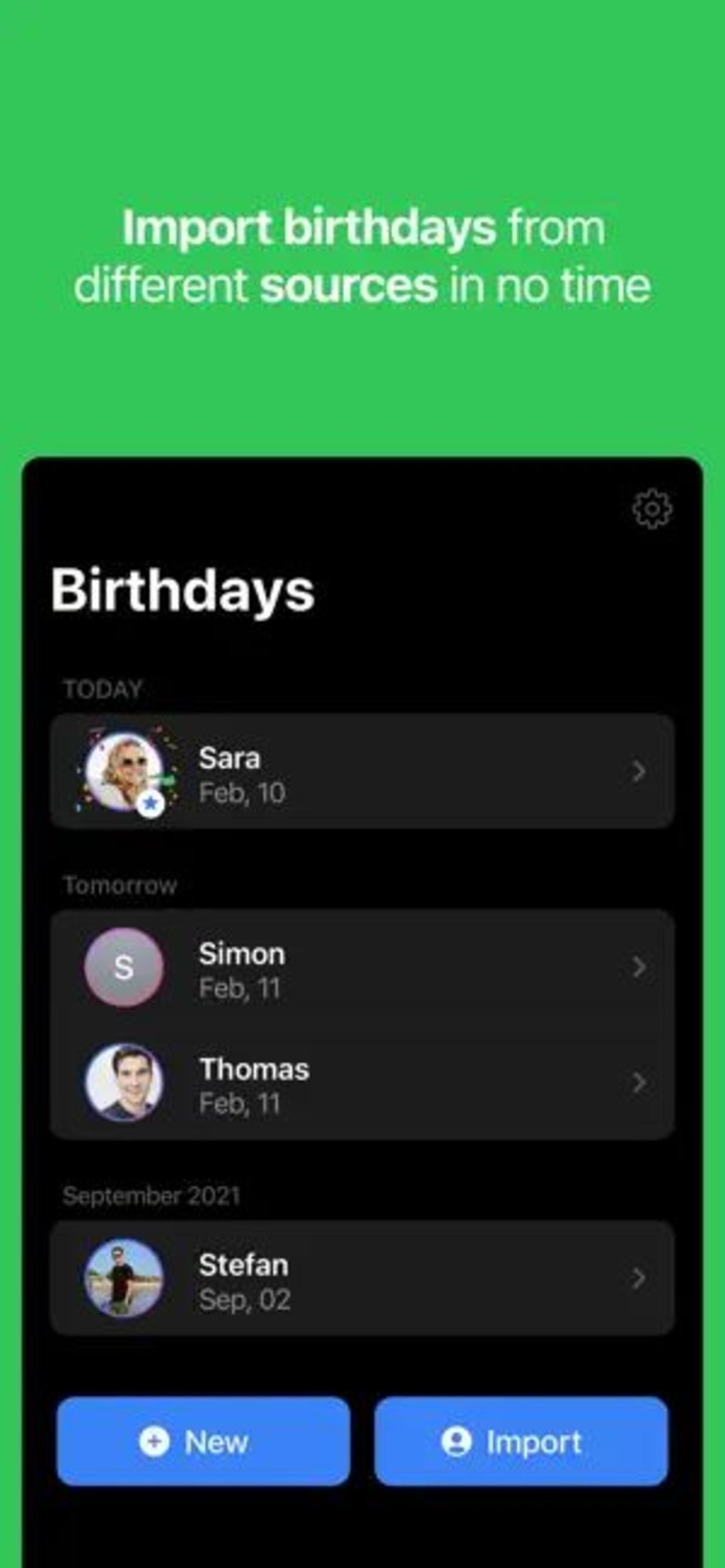 برنامه Birthday reminder and widgets آیفون