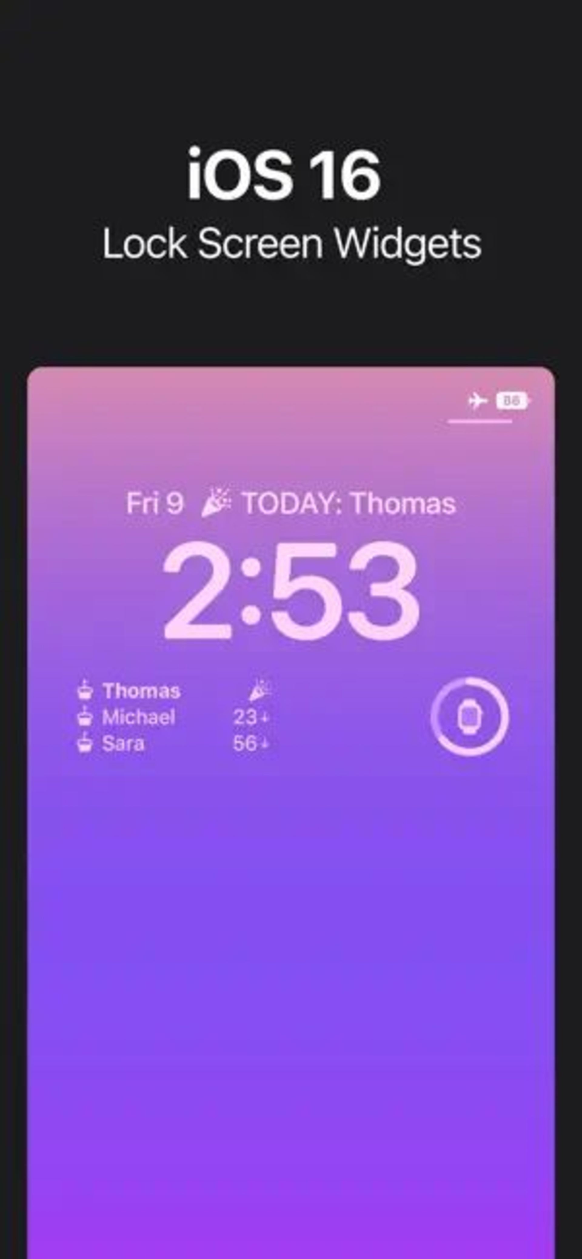 برنامه Birthday reminder and widgets آیفون