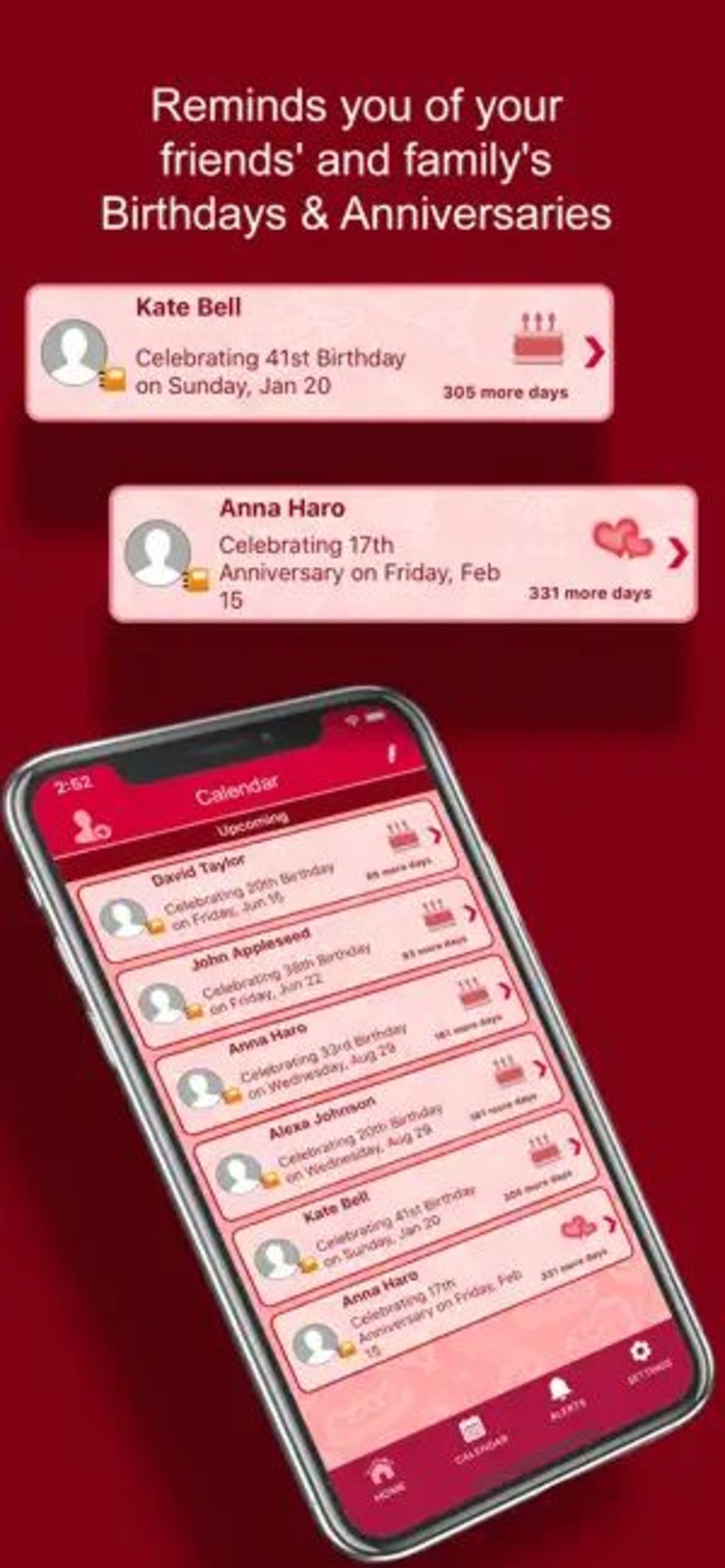 برنامه یادآور روز تولد Birthdays for