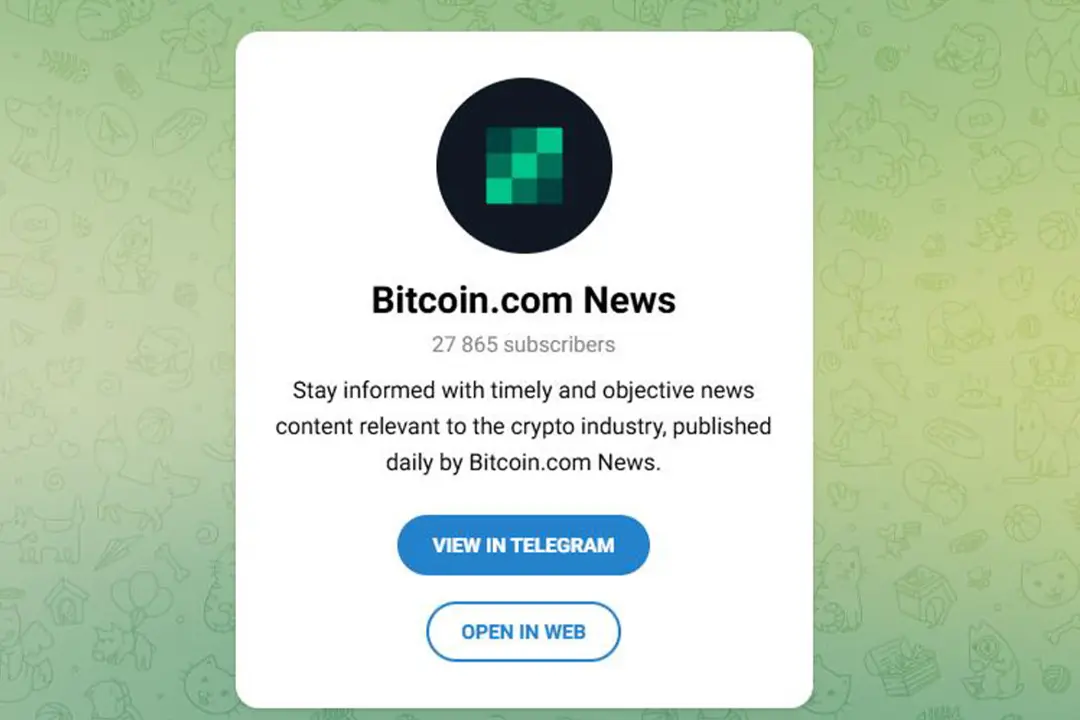 صفحه ورود به کانال تلگرام Bitcoin.com