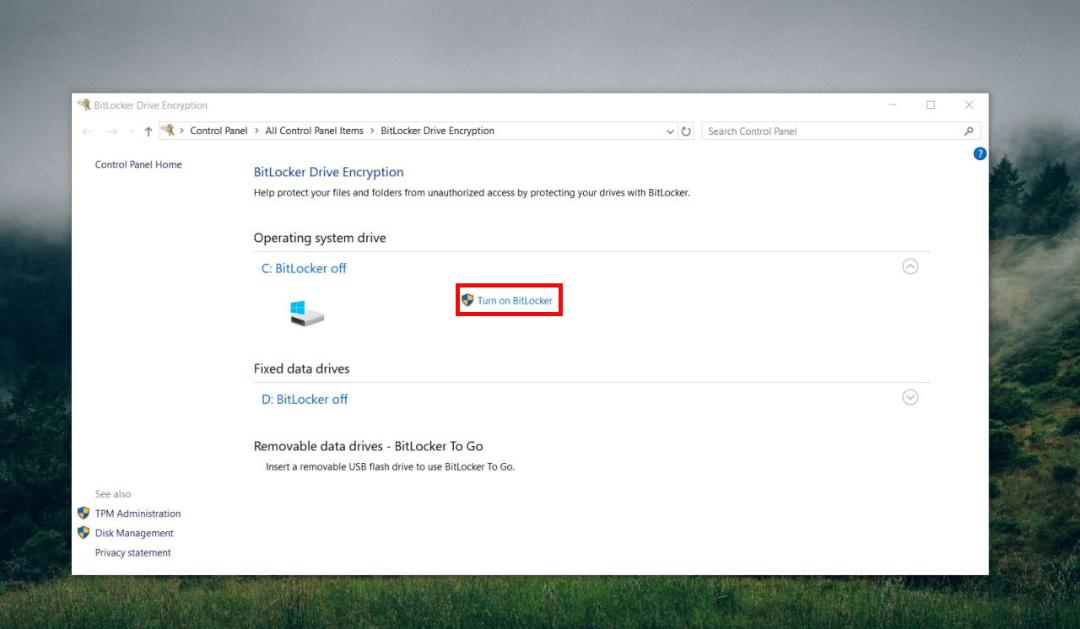 تنظیمات Bitlocker در ویندوز ۱۰