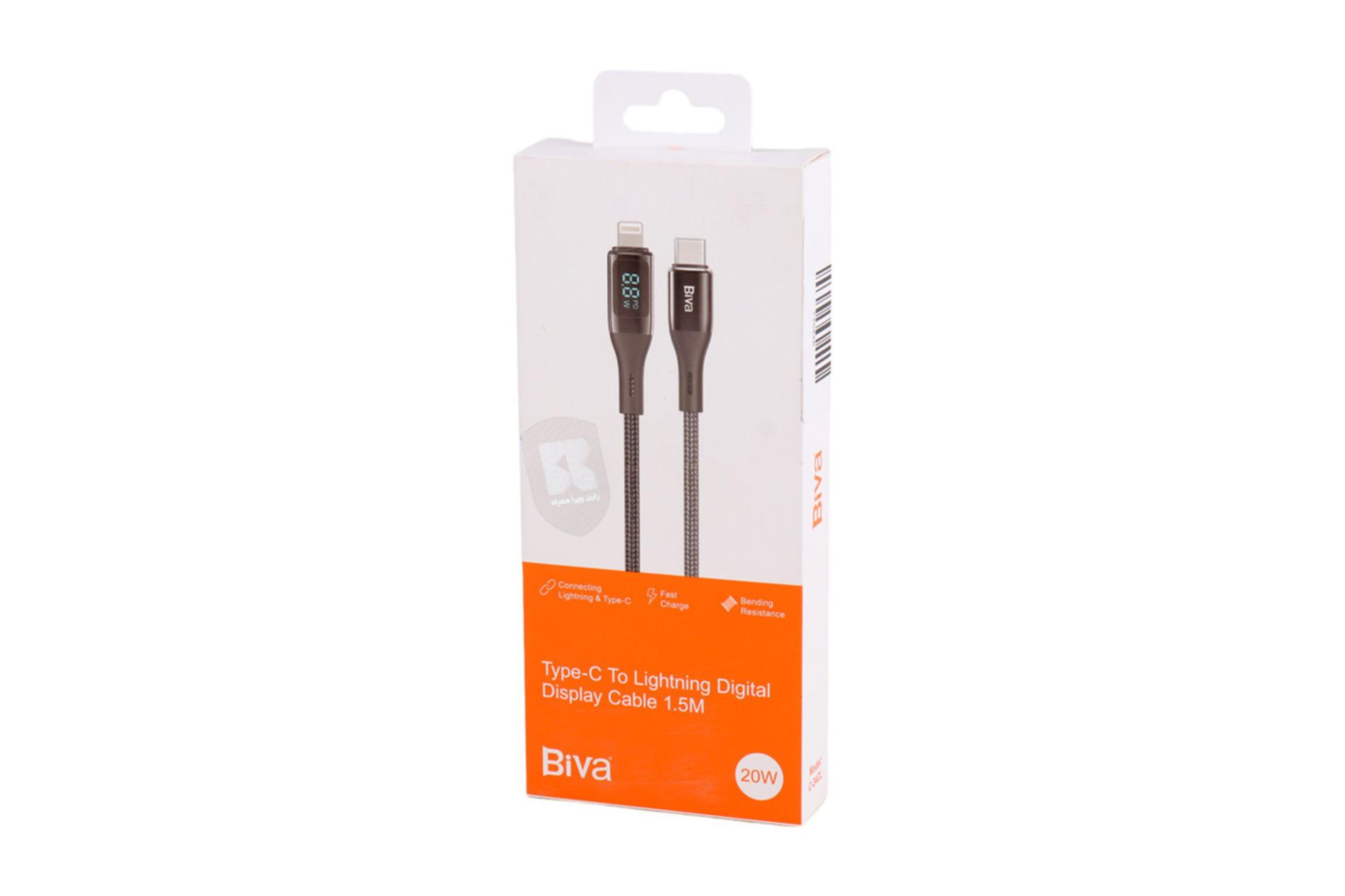 جعبه کابل شارژ USB بیوا Type-C به Lightning مدل C-24CL با طول 1.5 متر